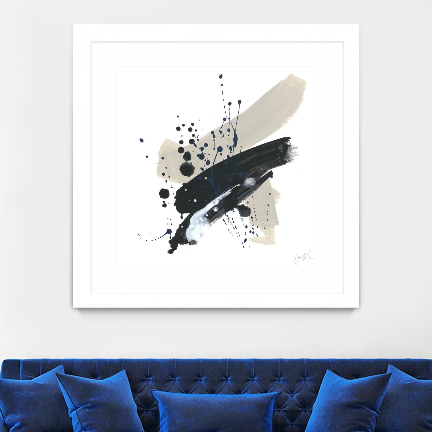 Kanji II by June Erica Vess on GIANT ART - blue abstract