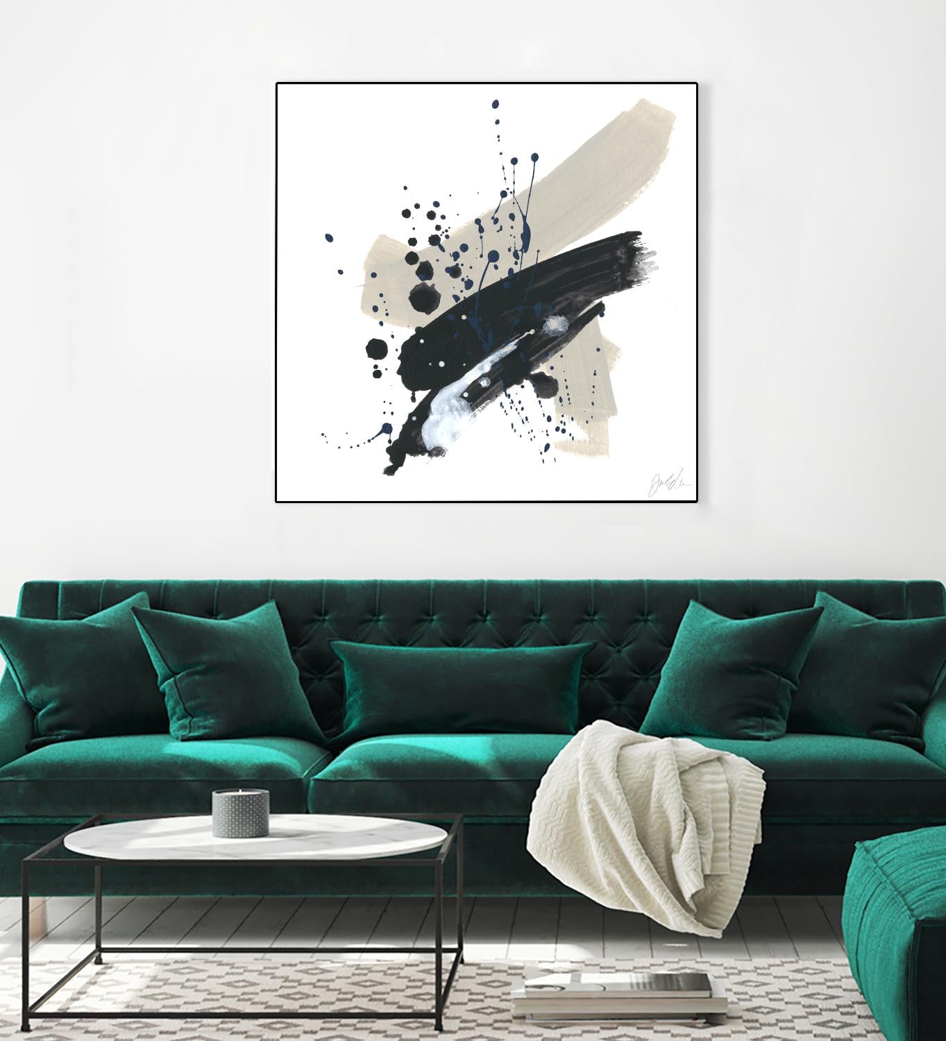 Kanji II by June Erica Vess on GIANT ART - blue abstract