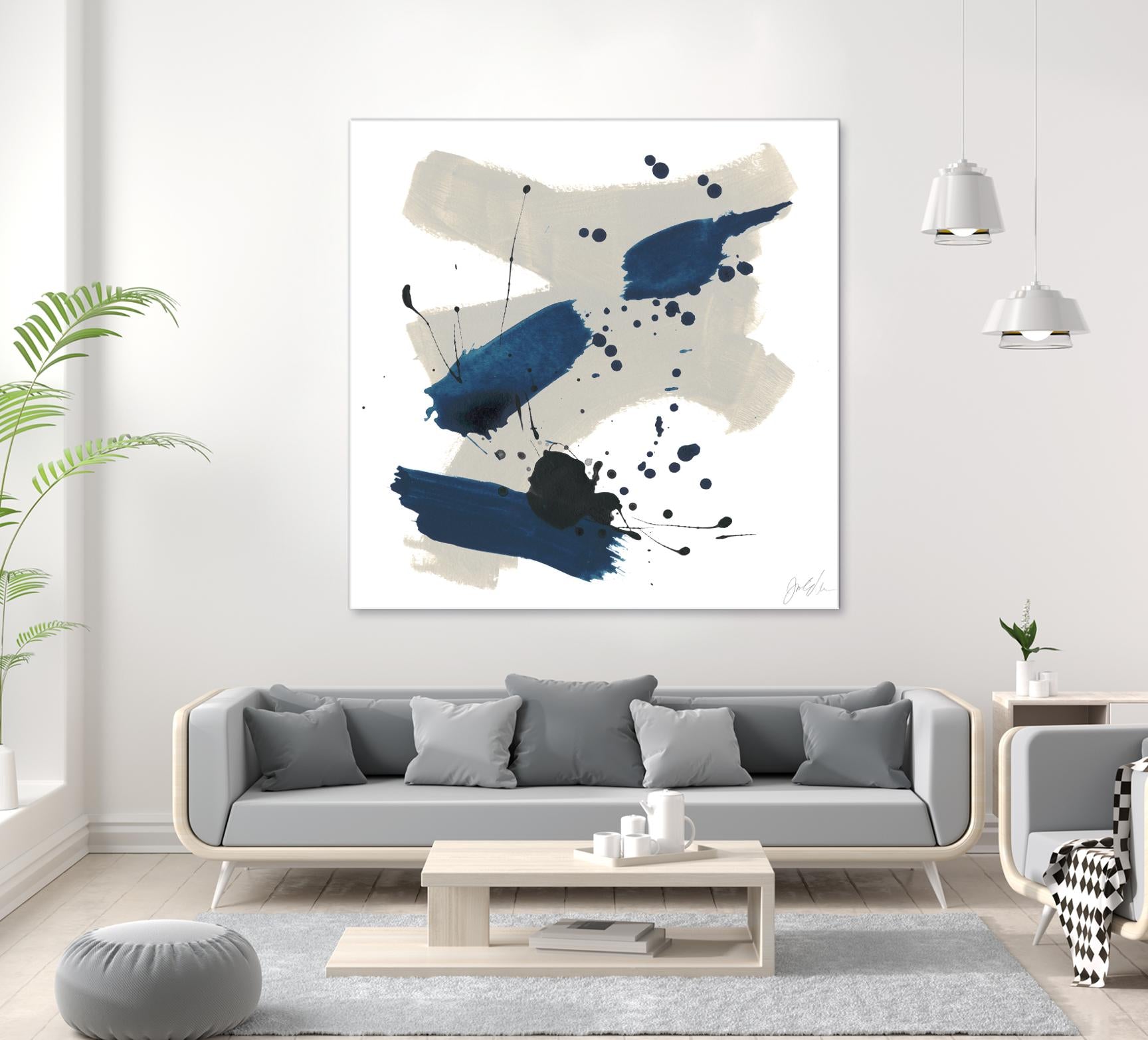 Kanji III by June Erica Vess on GIANT ART - blue abstract