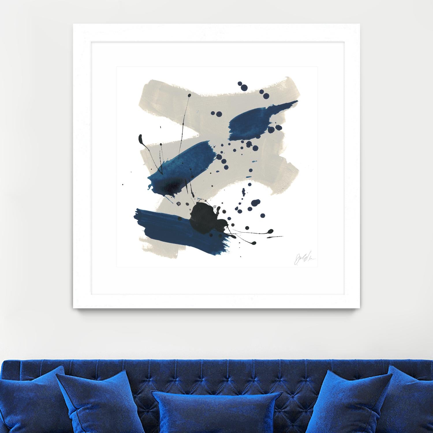 Kanji III by June Erica Vess on GIANT ART - blue abstract