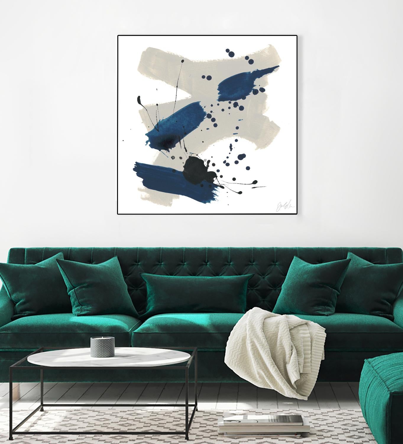 Kanji III by June Erica Vess on GIANT ART - blue abstract