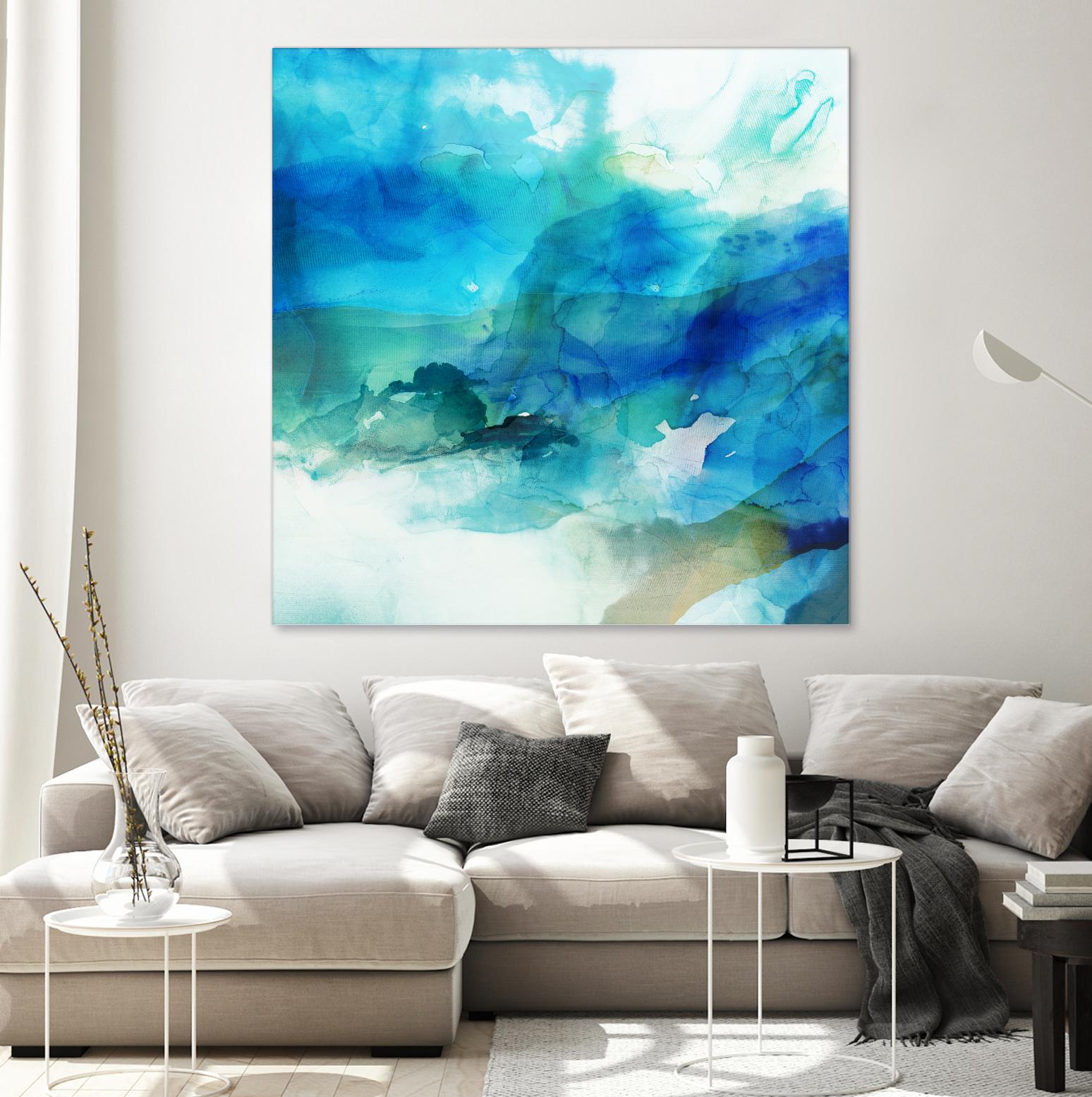 Ephemeral Blue I by Sisa Jasper on GIANT ART - blue abstract