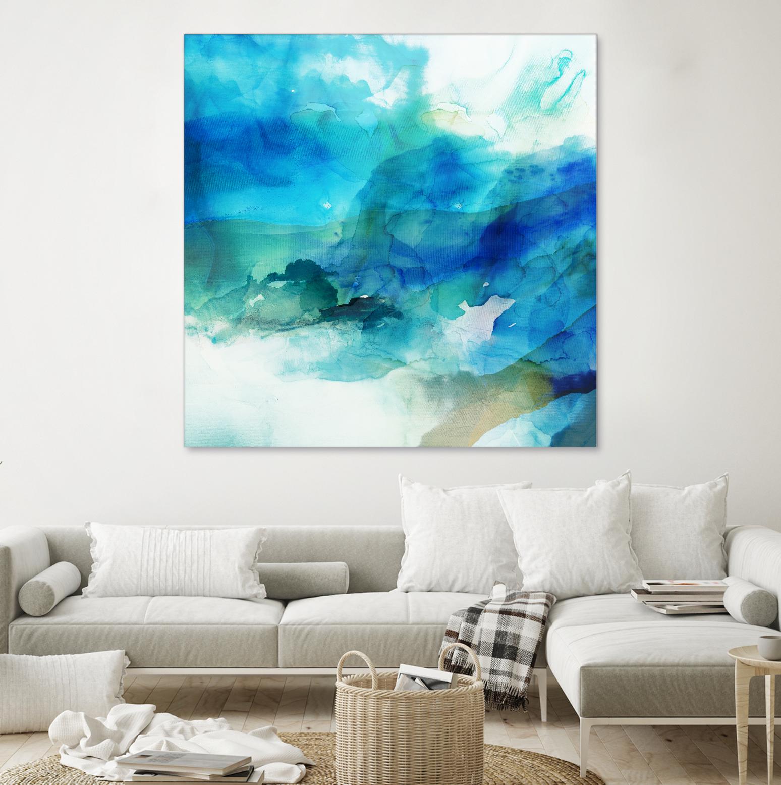 Ephemeral Blue I by Sisa Jasper on GIANT ART - blue abstract