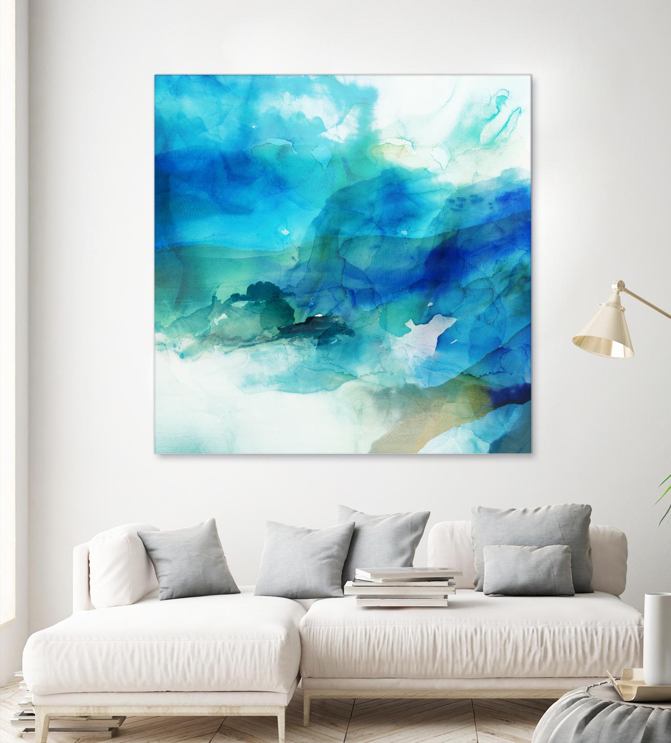 Ephemeral Blue I by Sisa Jasper on GIANT ART - blue abstract