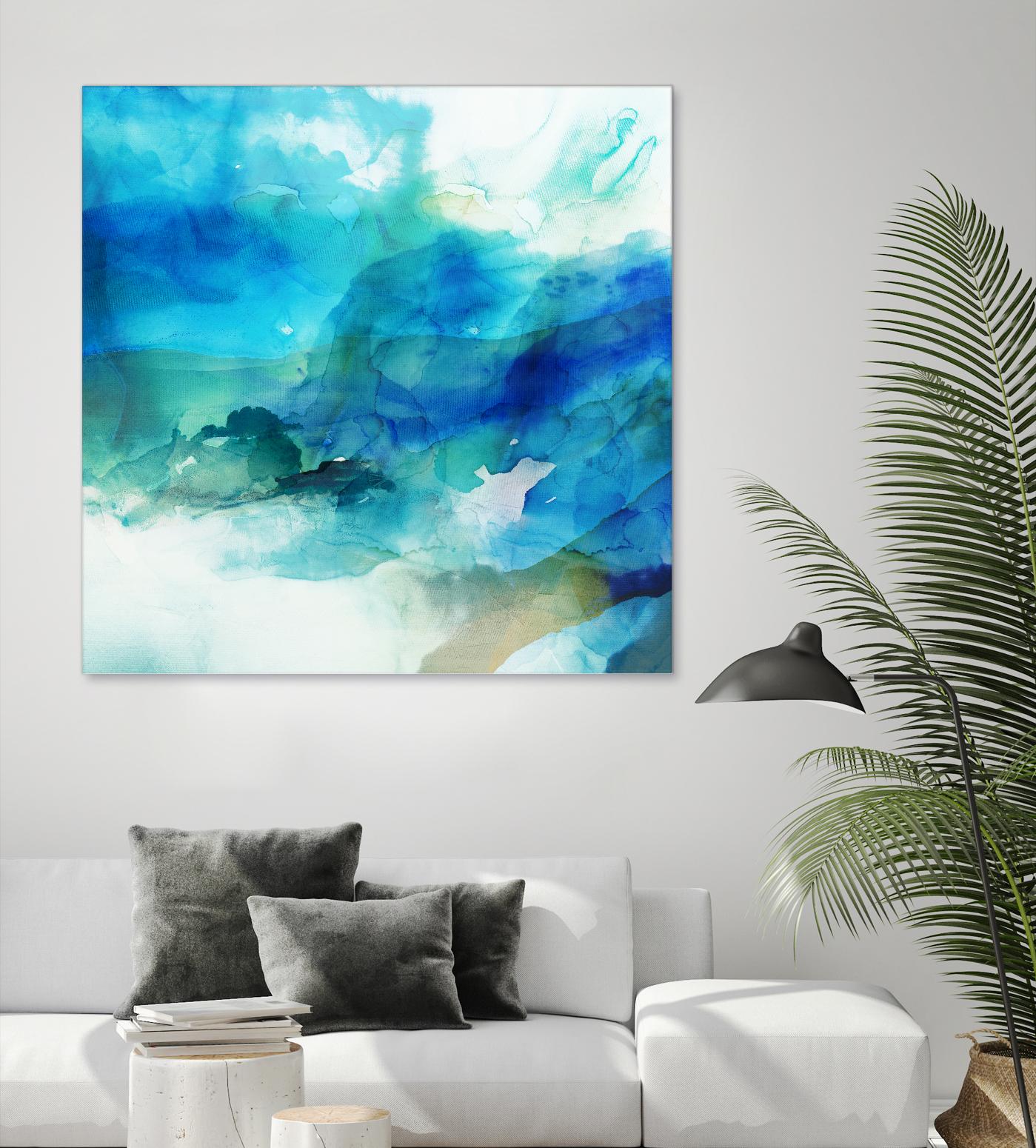 Ephemeral Blue I by Sisa Jasper on GIANT ART - blue abstract