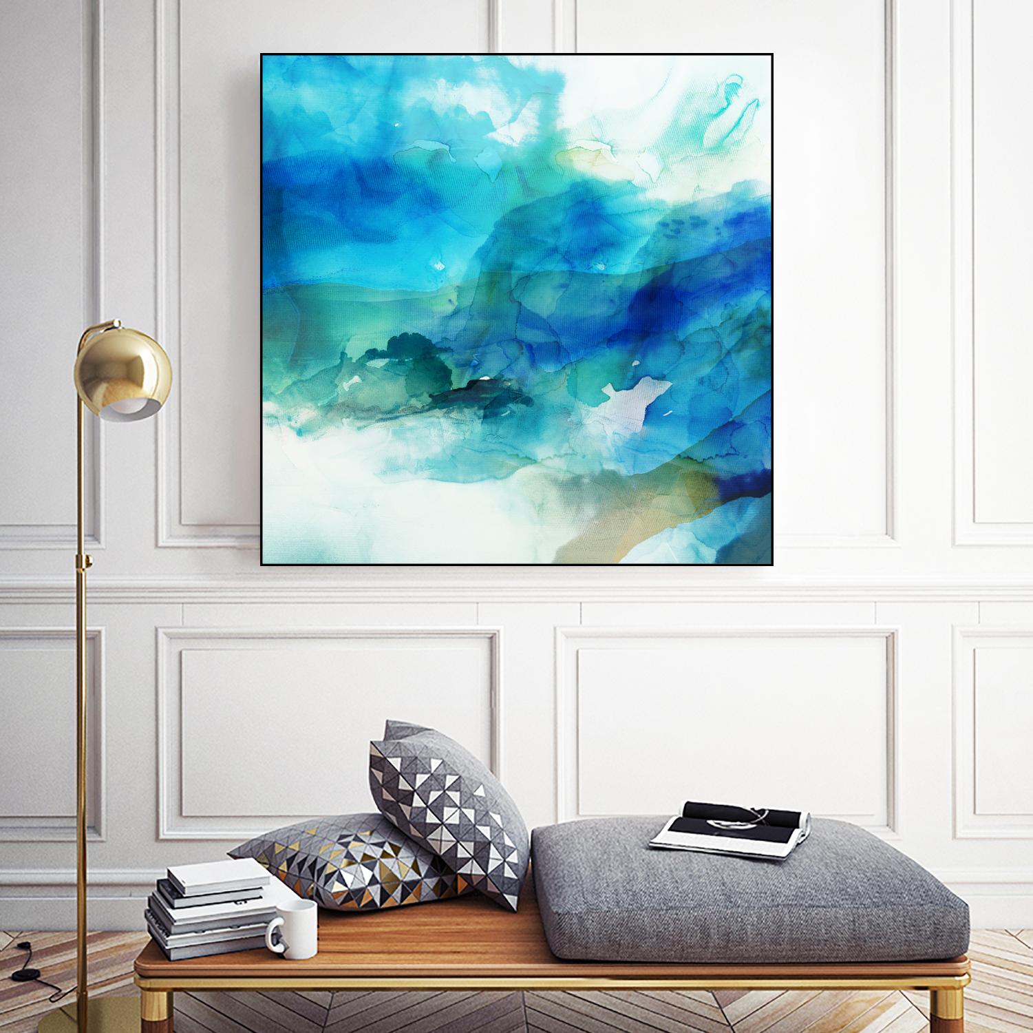 Ephemeral Blue I by Sisa Jasper on GIANT ART - blue abstract