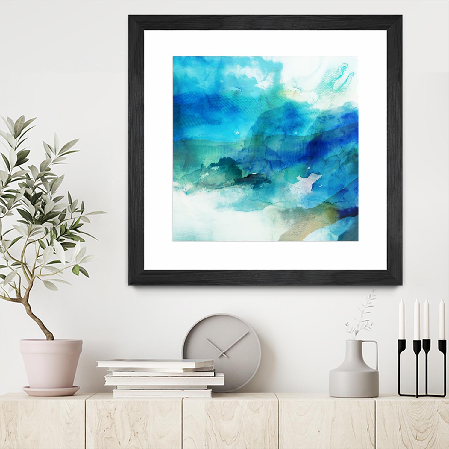 Ephemeral Blue I by Sisa Jasper on GIANT ART - blue abstract
