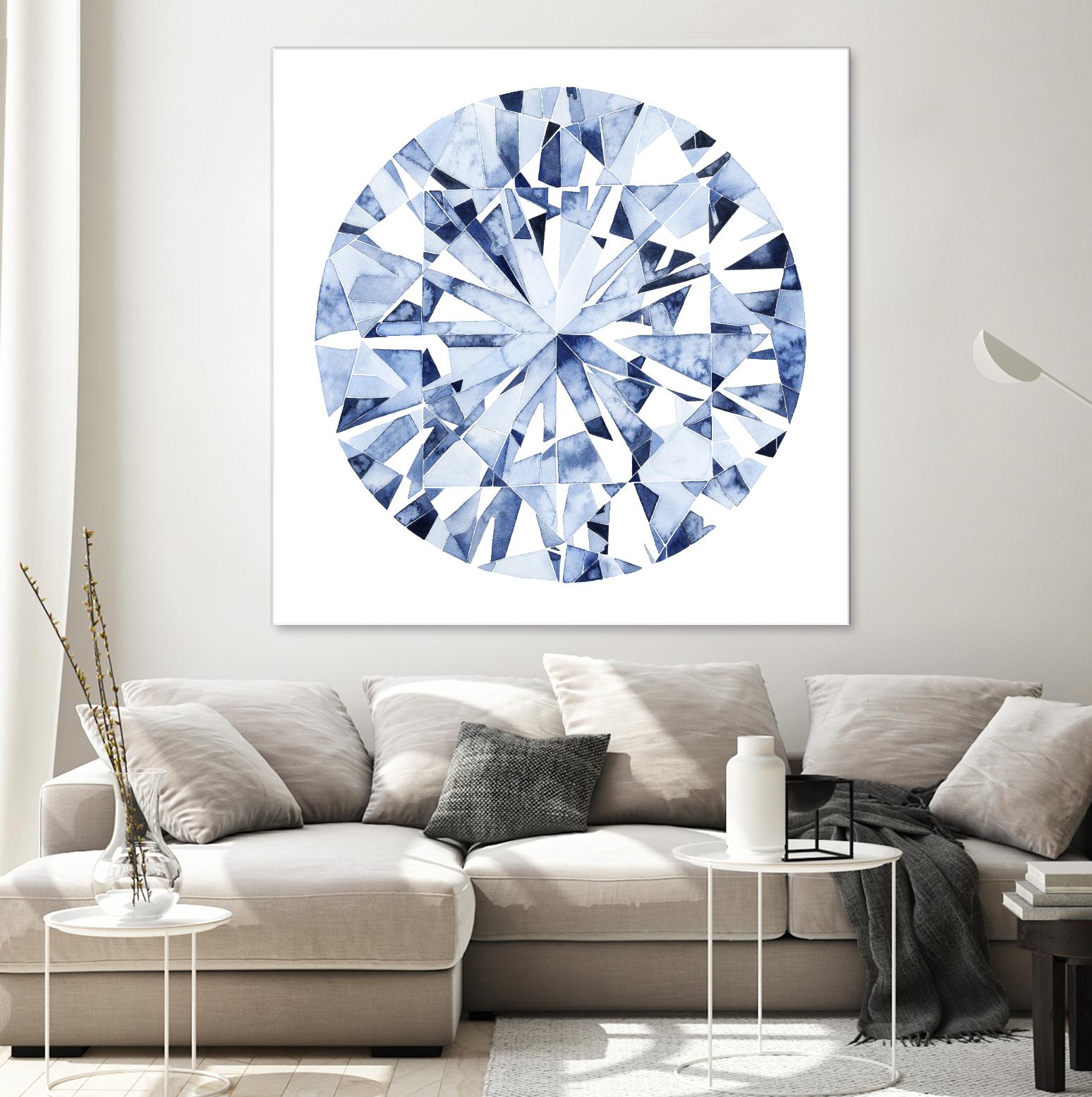 Diamond Drops I by Grace Popp on GIANT ART - blue abstract