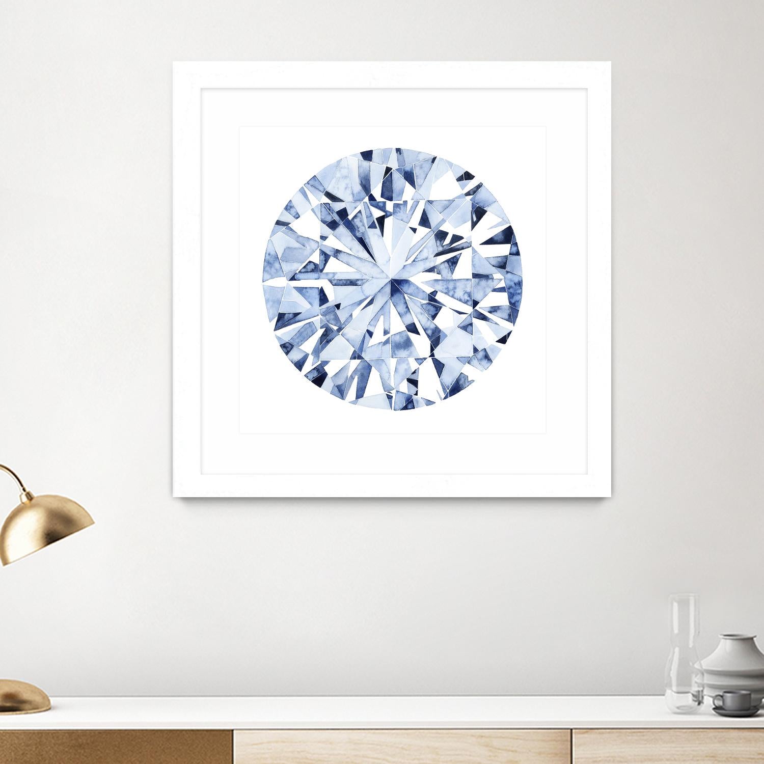 Diamond Drops I by Grace Popp on GIANT ART - blue abstract