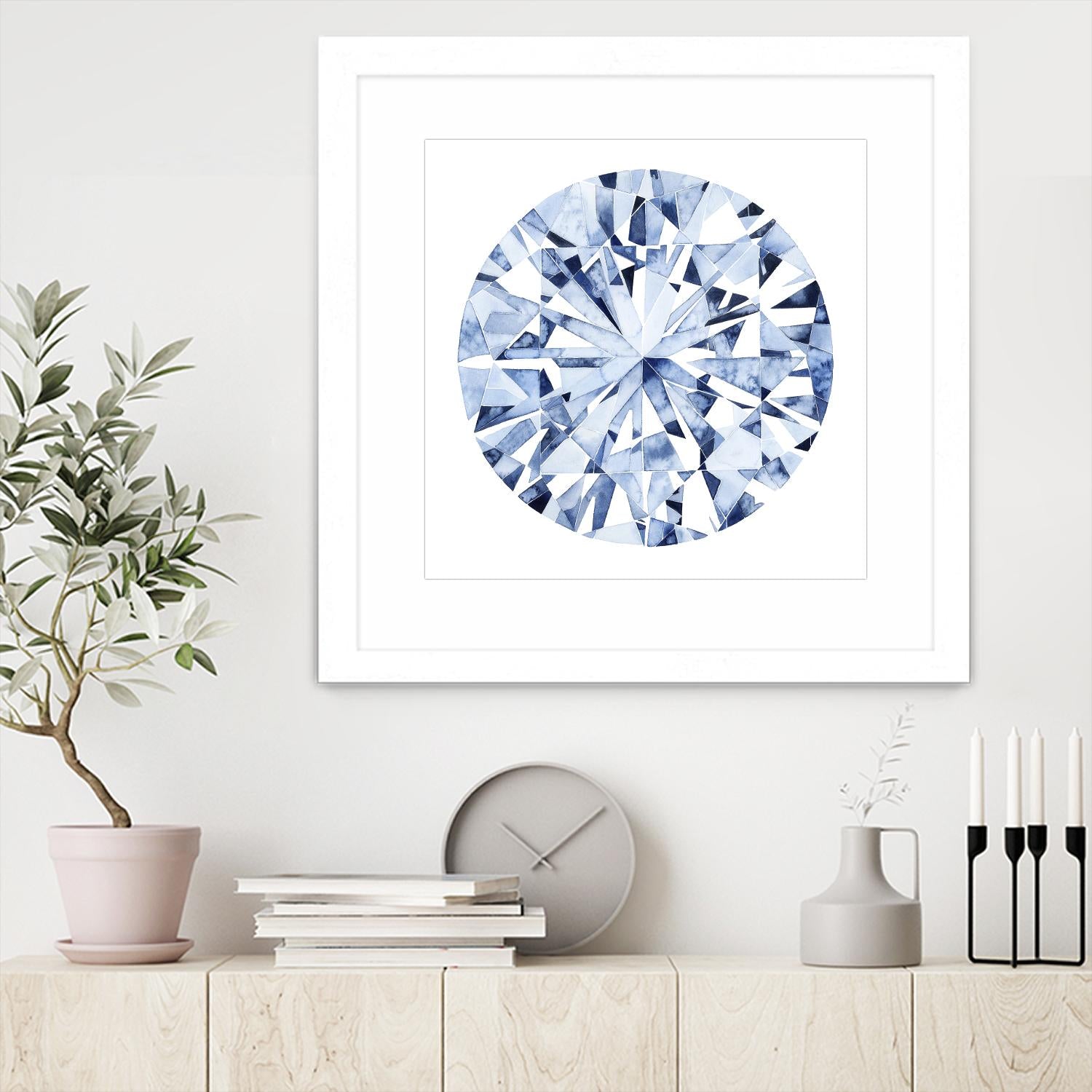 Diamond Drops I by Grace Popp on GIANT ART - blue abstract
