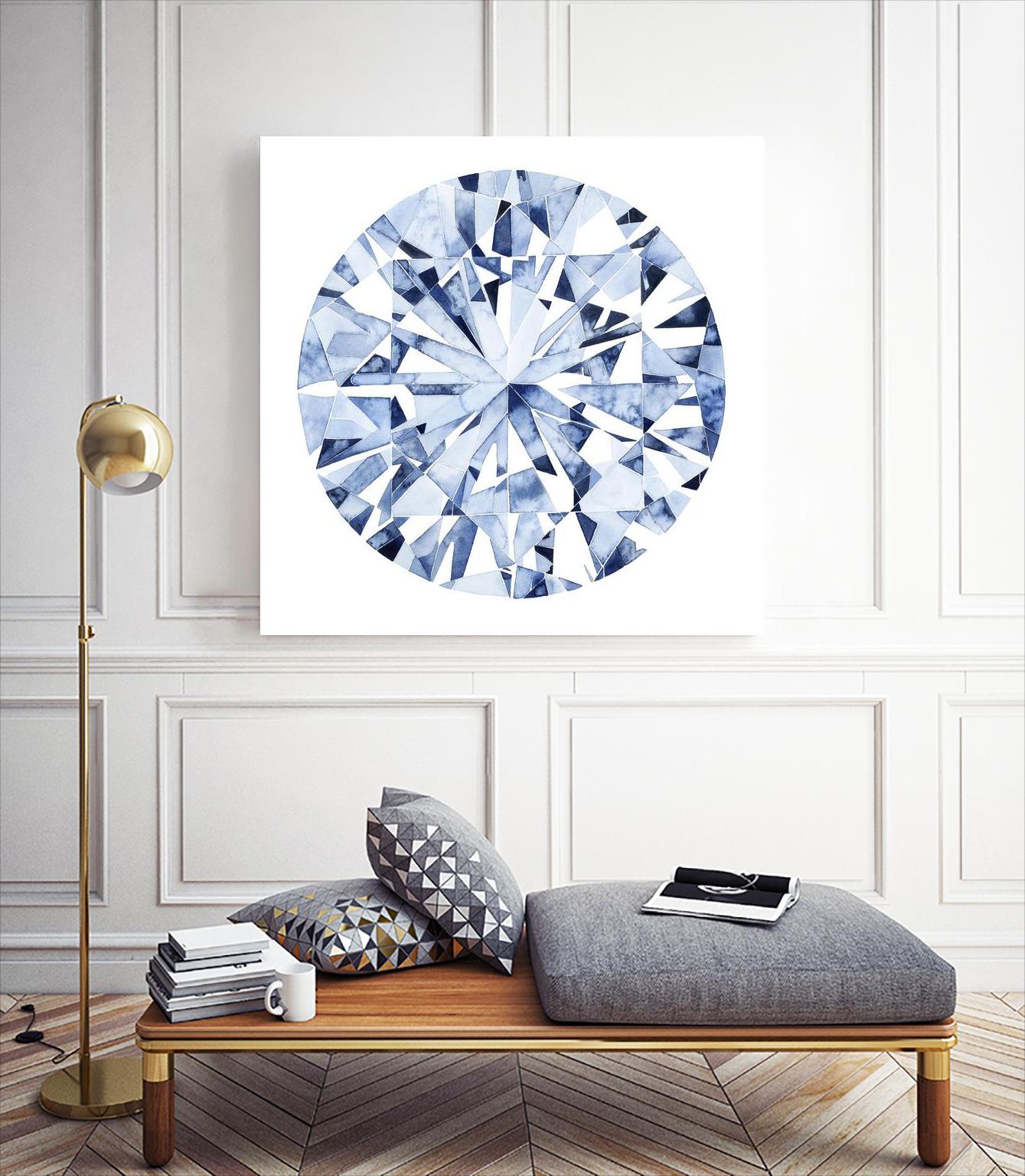 Diamond Drops I by Grace Popp on GIANT ART - blue abstract