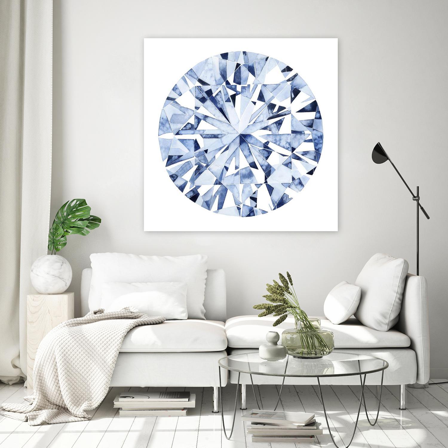 Diamond Drops I by Grace Popp on GIANT ART - blue abstract