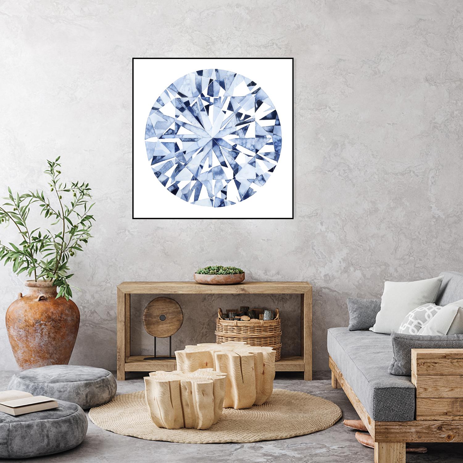 Diamond Drops I by Grace Popp on GIANT ART - blue abstract
