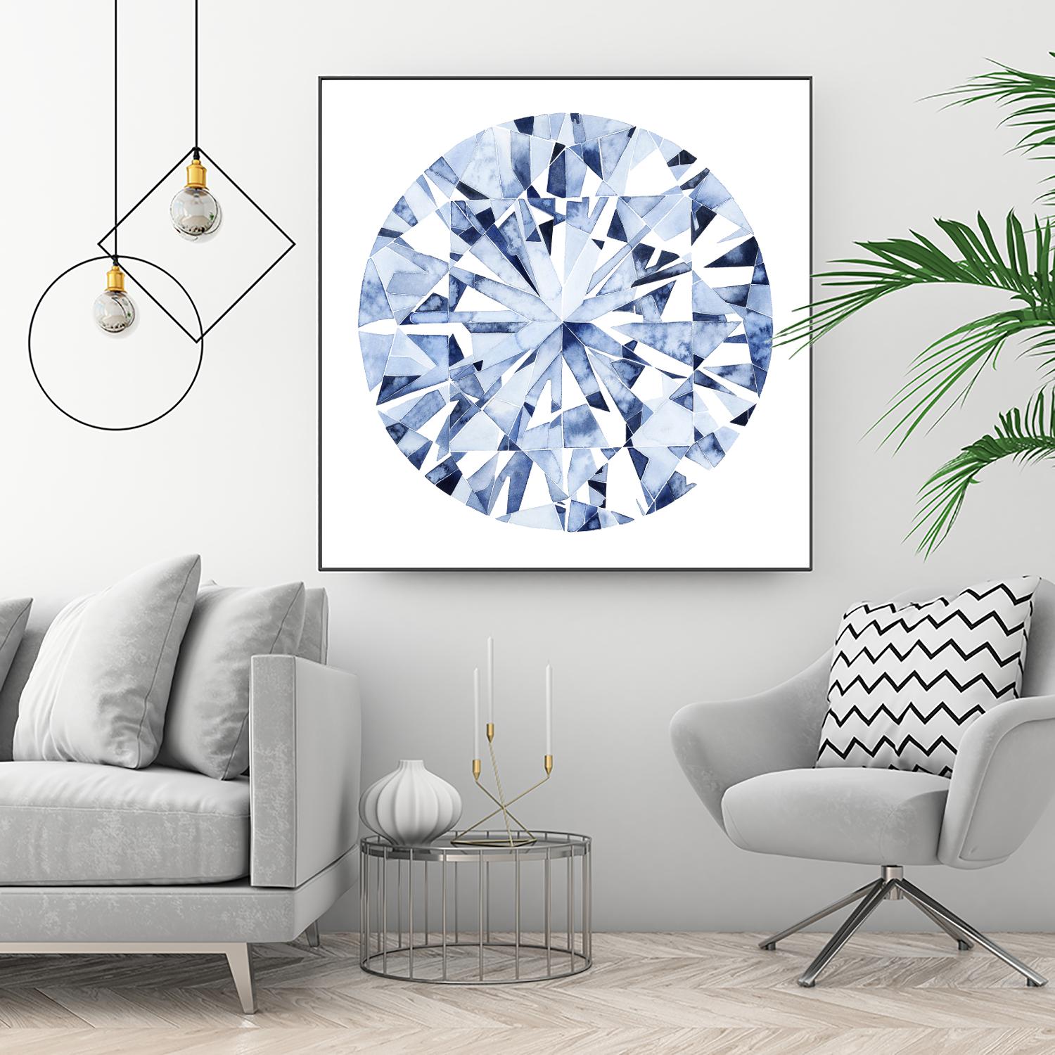 Diamond Drops I by Grace Popp on GIANT ART - blue abstract