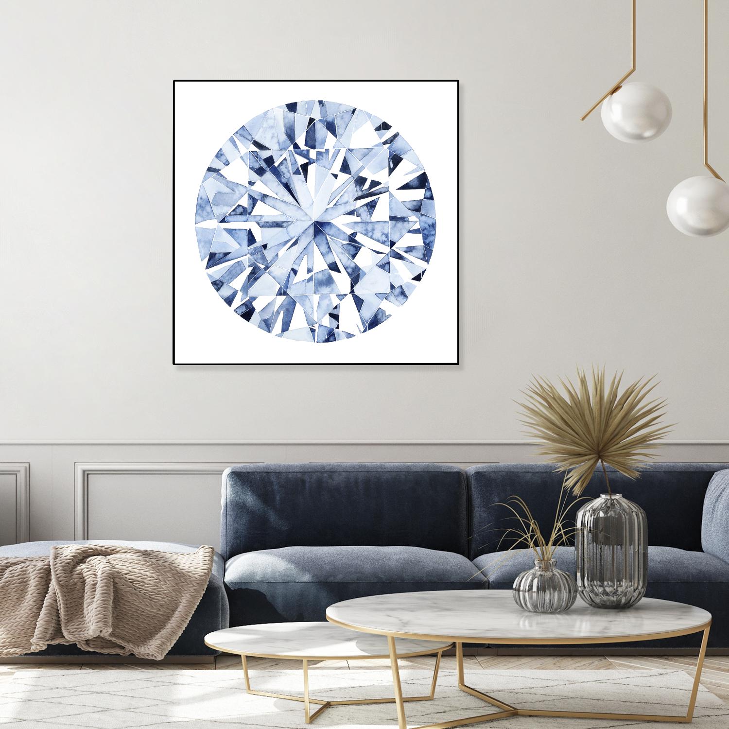 Diamond Drops I by Grace Popp on GIANT ART - blue abstract