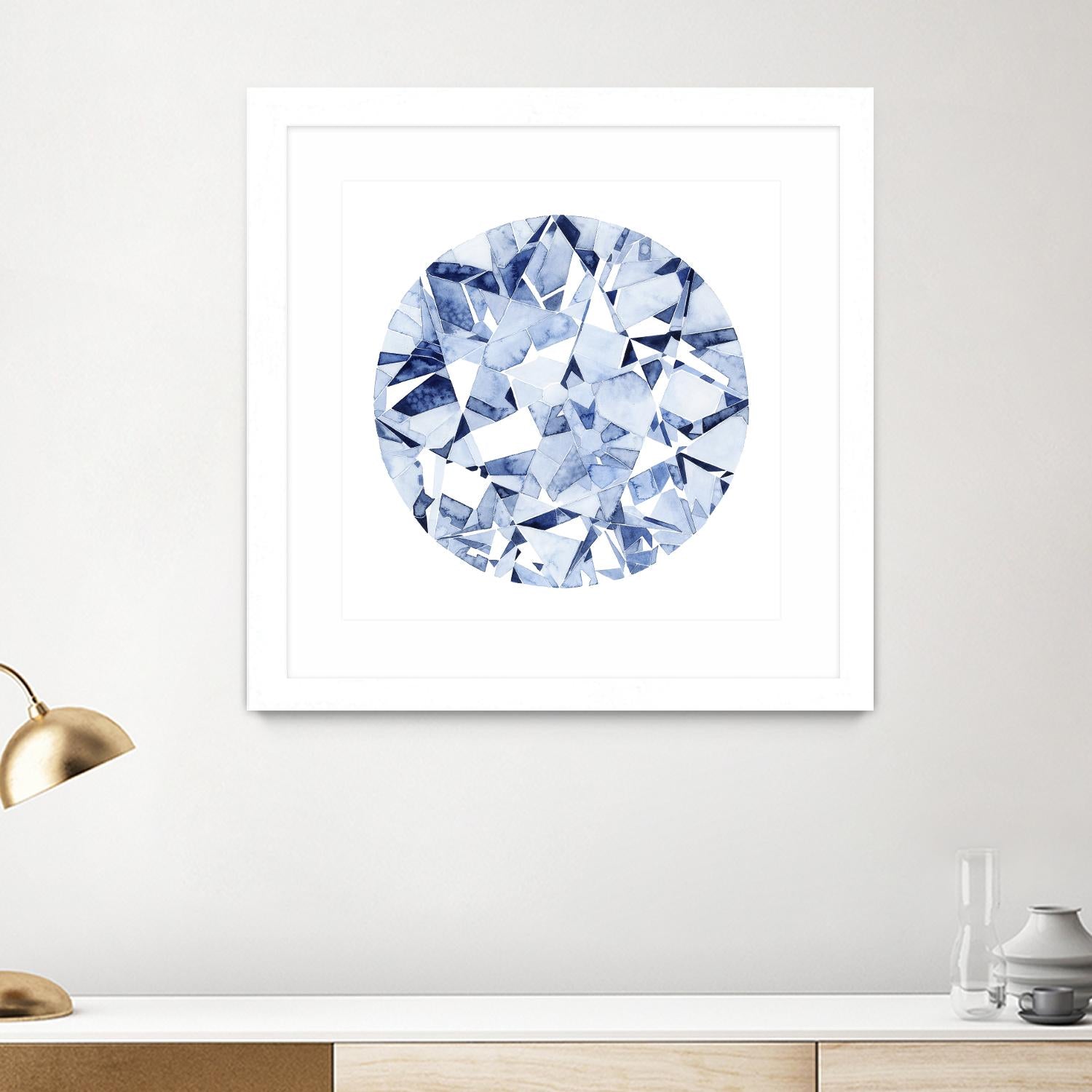 Diamond Drops II by Grace Popp on GIANT ART - blue abstract