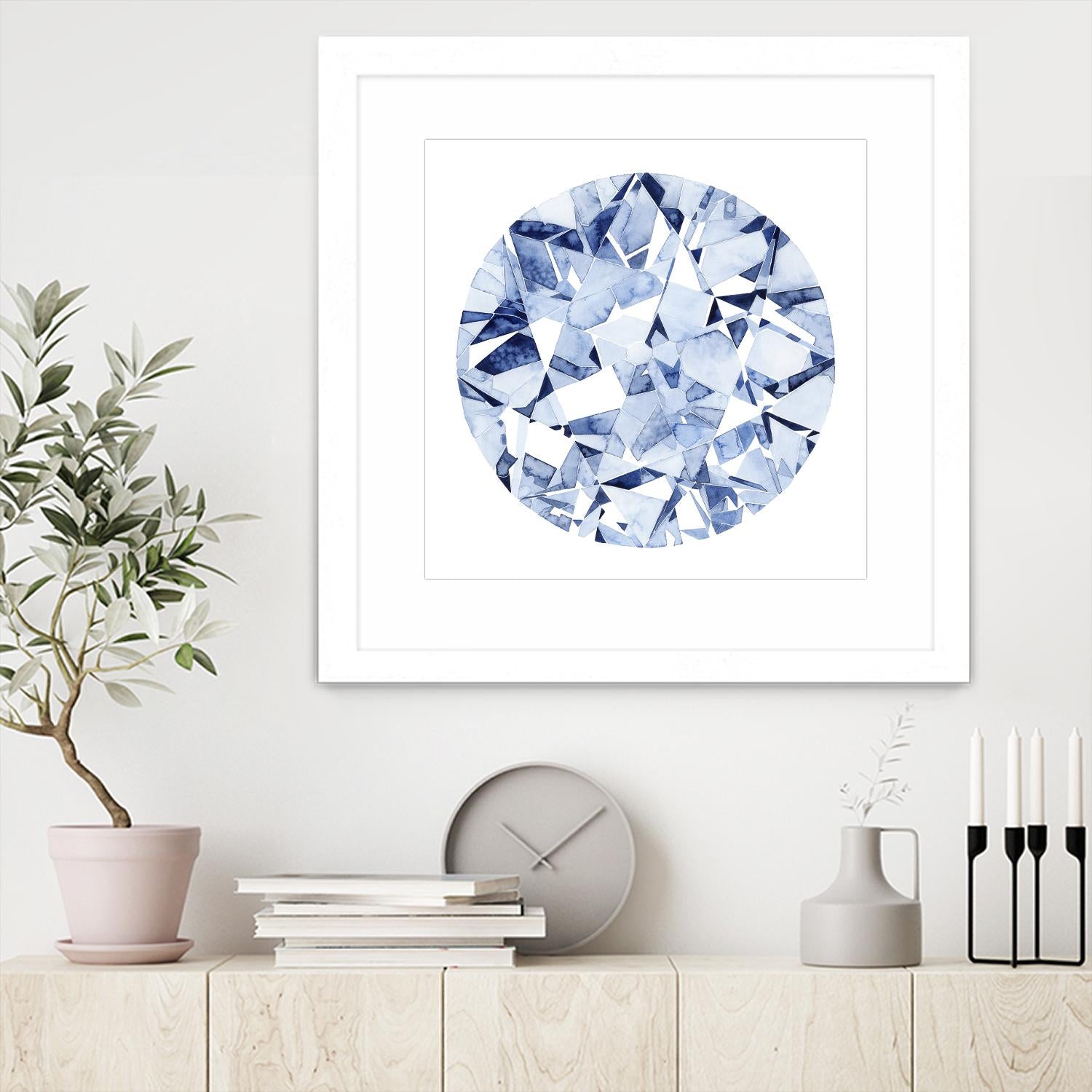 Diamond Drops II by Grace Popp on GIANT ART - blue abstract