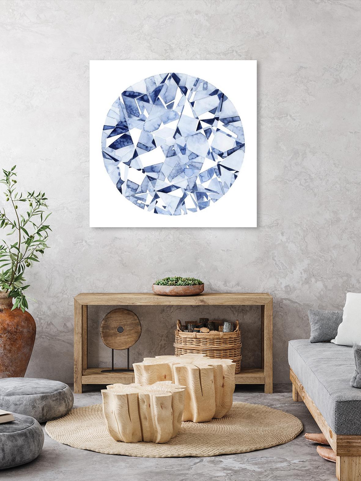 Diamond Drops II by Grace Popp on GIANT ART - blue abstract