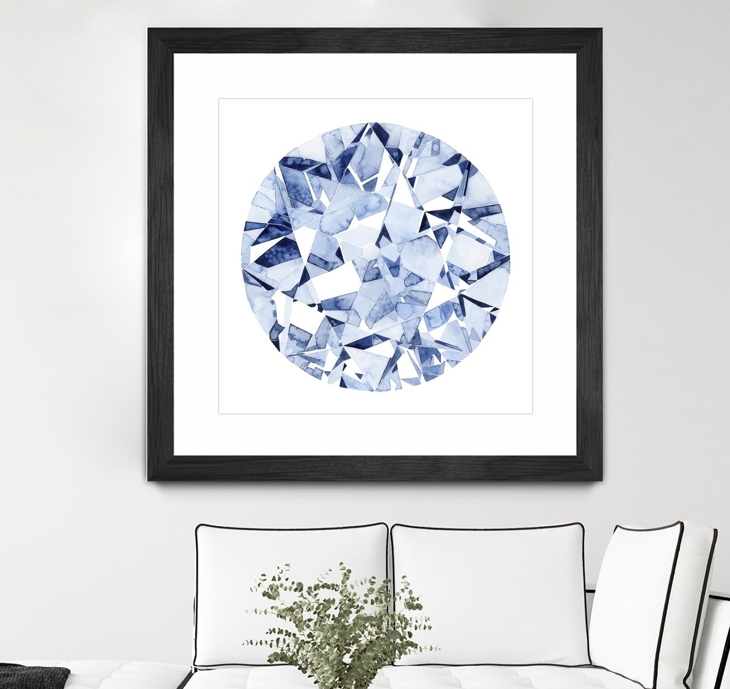 Diamond Drops II by Grace Popp on GIANT ART - blue abstract