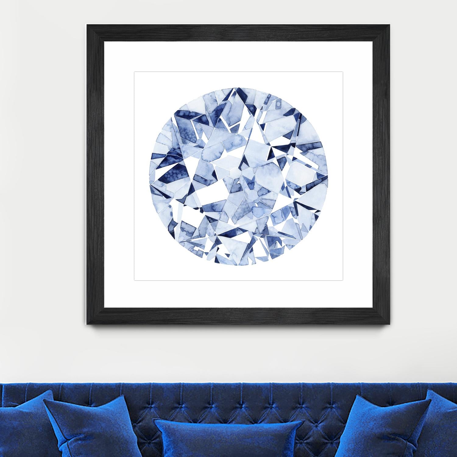 Diamond Drops II by Grace Popp on GIANT ART - blue abstract