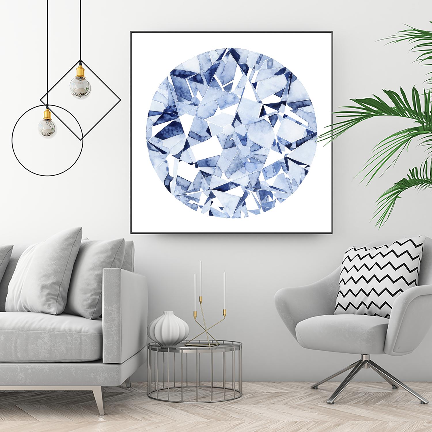 Diamond Drops II by Grace Popp on GIANT ART - blue abstract