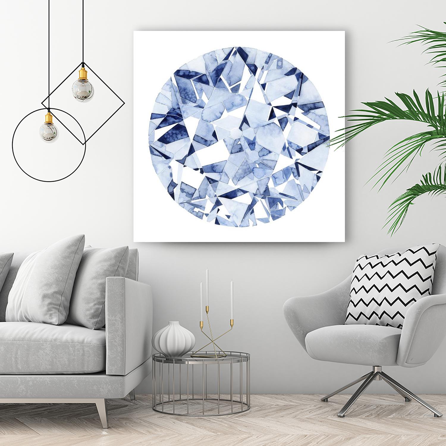 Diamond Drops II by Grace Popp on GIANT ART - blue abstract