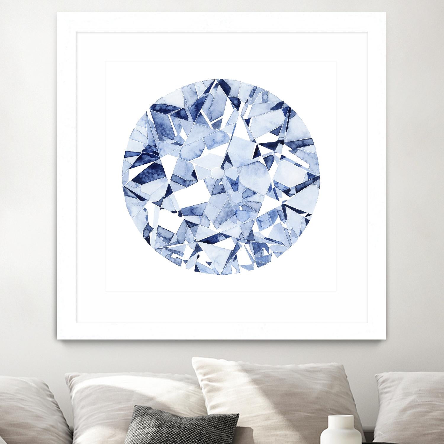 Diamond Drops II by Grace Popp on GIANT ART - blue abstract