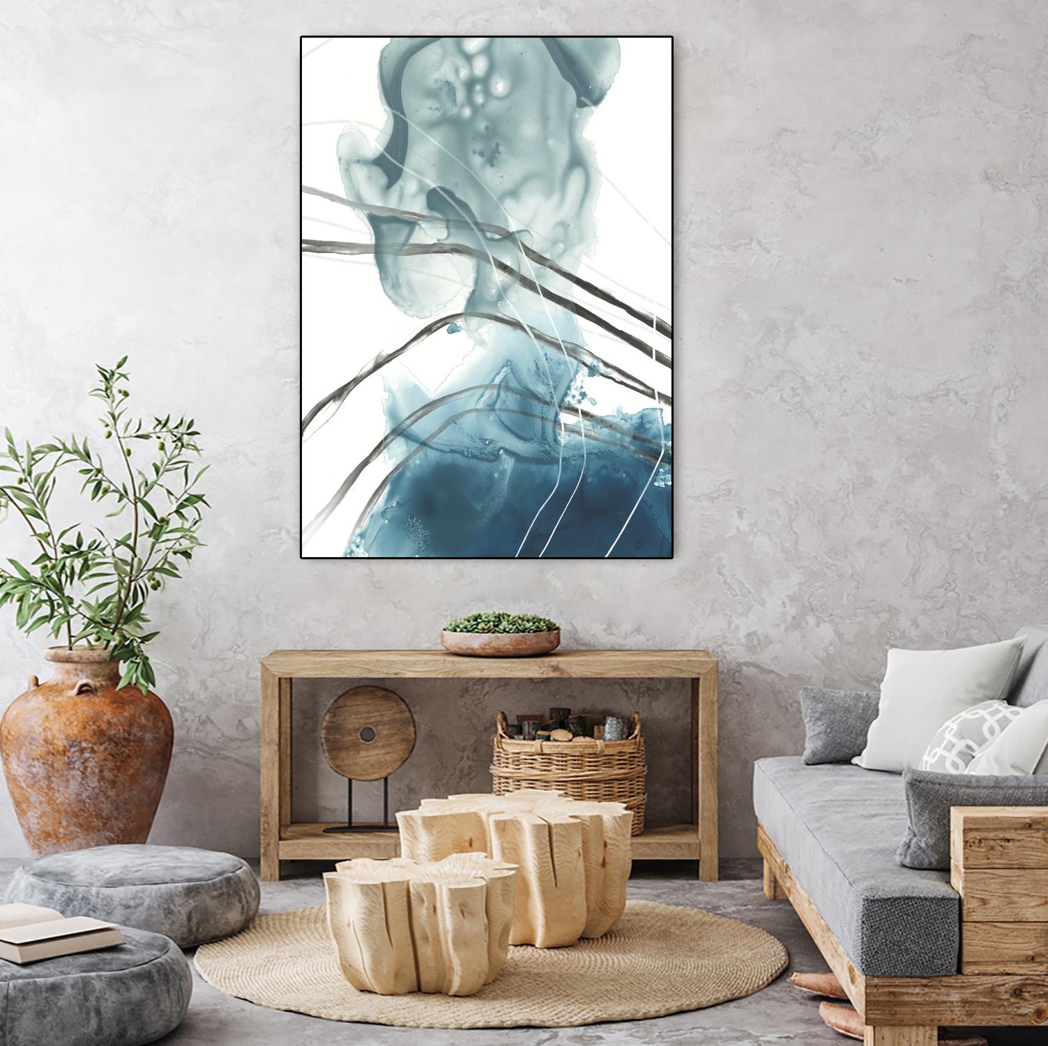 Bella Indigo I by June Erica Vess on GIANT ART - blue abstract