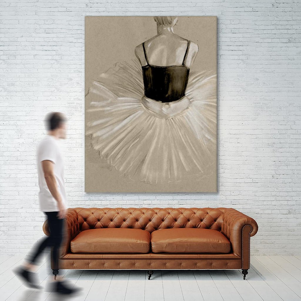 Black Leotard II by Jennifer Paxton Parker on GIANT ART - beige black & white ballerina