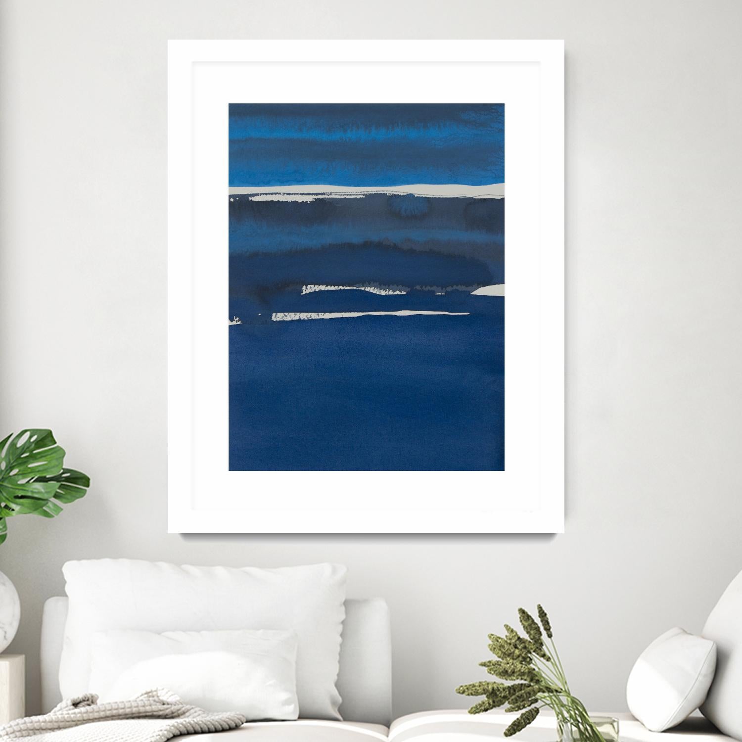 Sapphire Horizon I by Rob Delamater on GIANT ART - blue abstract