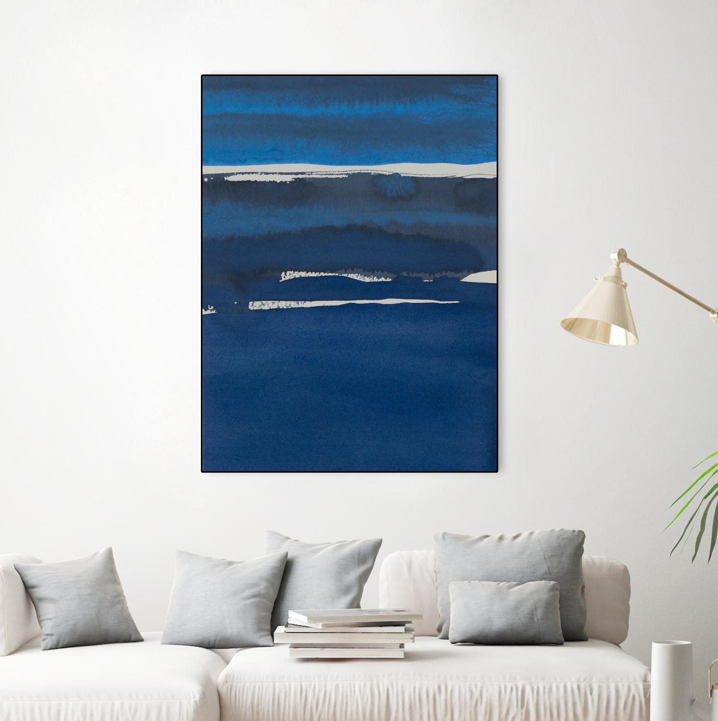 Sapphire Horizon I by Rob Delamater on GIANT ART - blue abstract