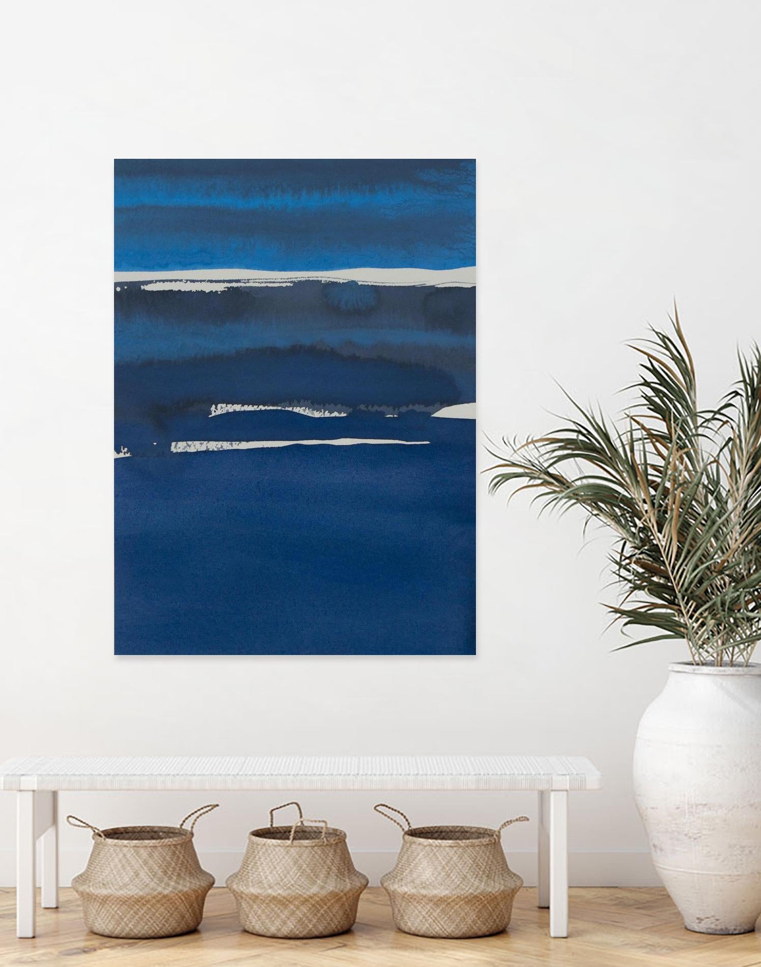 Sapphire Horizon I by Rob Delamater on GIANT ART - blue abstract