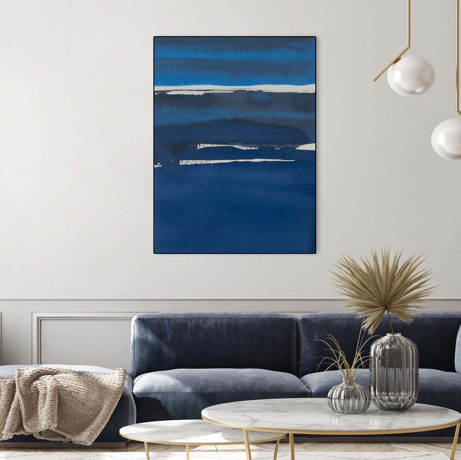 Sapphire Horizon I by Rob Delamater on GIANT ART - blue abstract