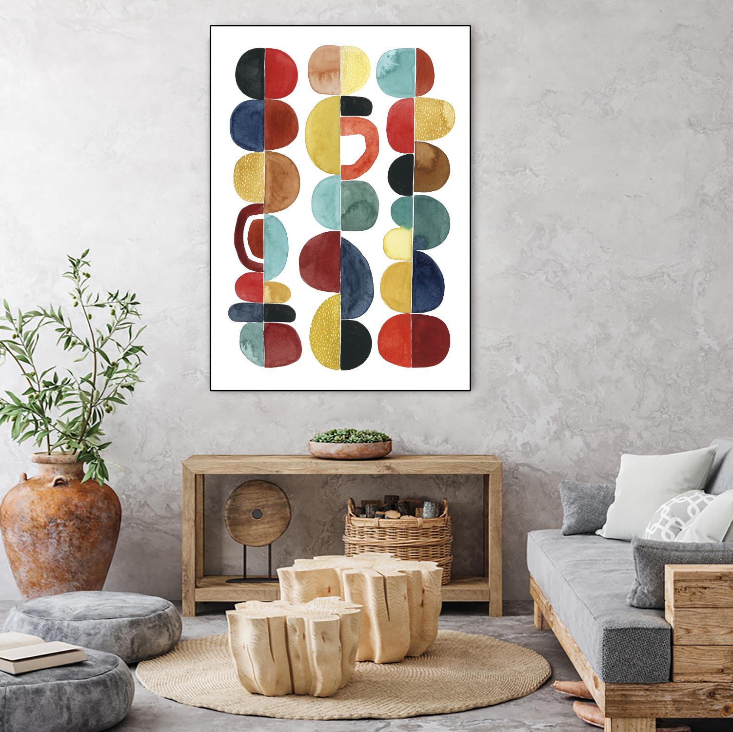 Midcentury Sunrise II by Grace Popp on GIANT ART - brights abstract