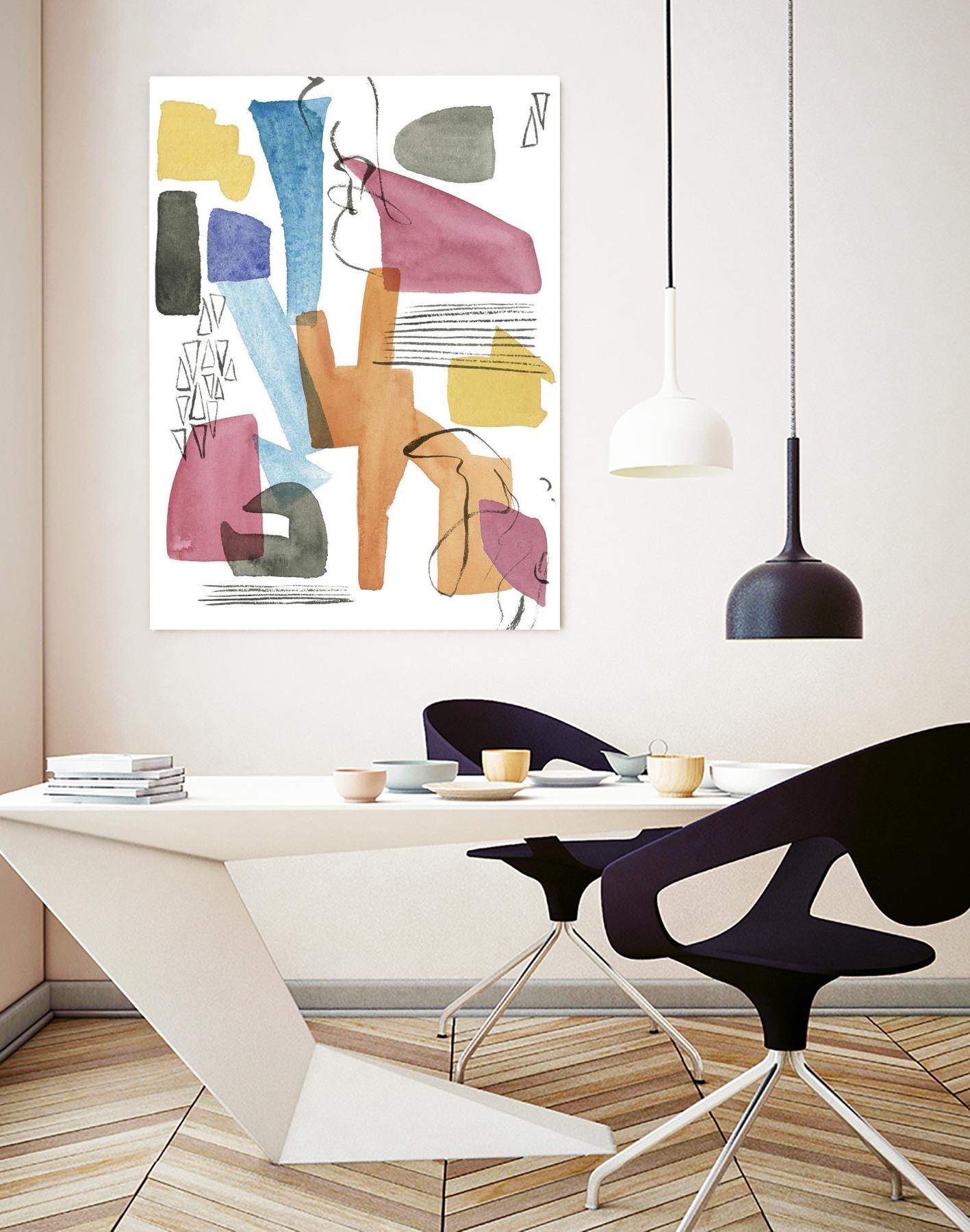 Colors of Sound I by Melissa Wang on GIANT ART - brights abstract