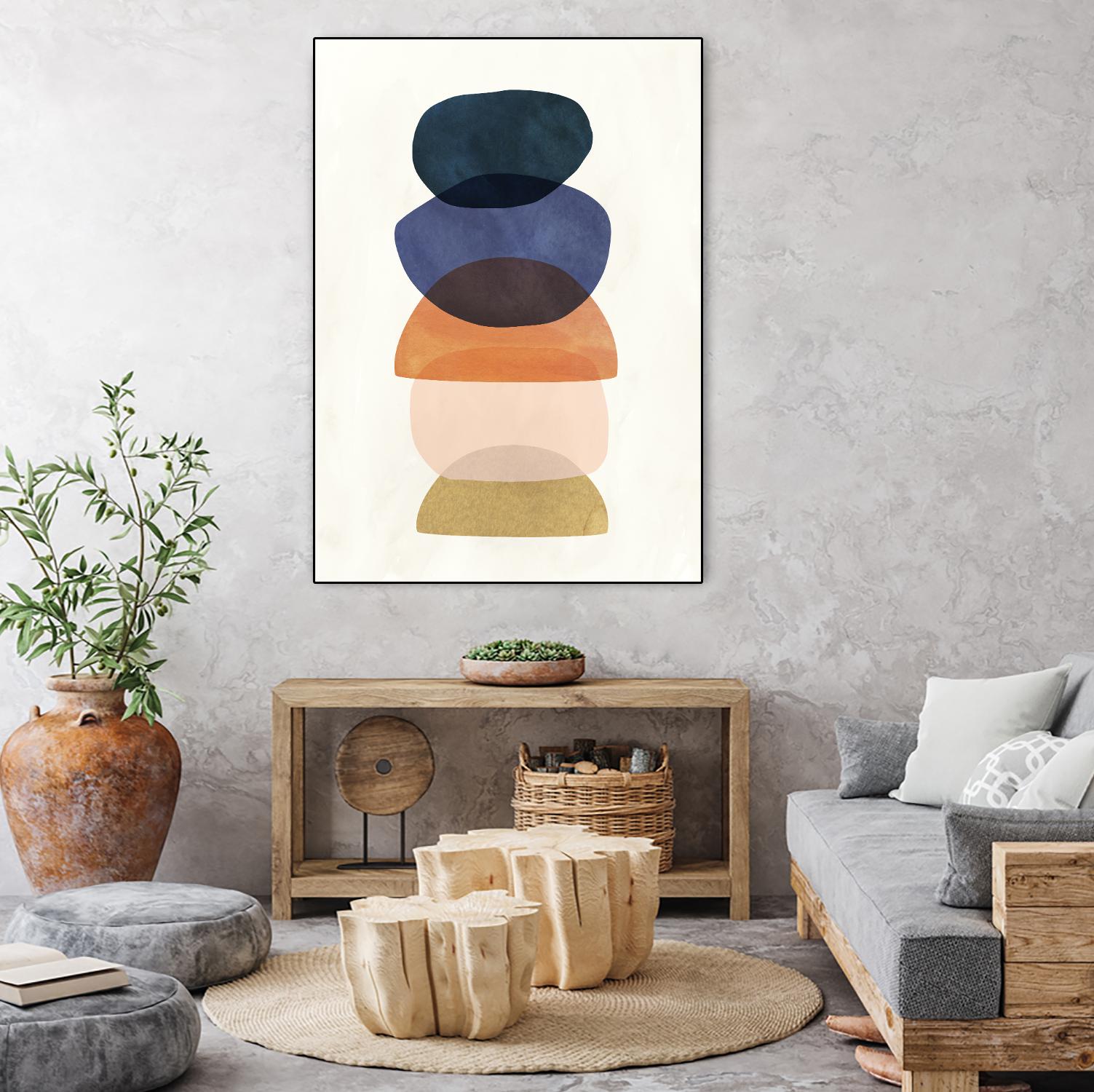 Mod Pods I by Victoria Borges on GIANT ART - blue abstract