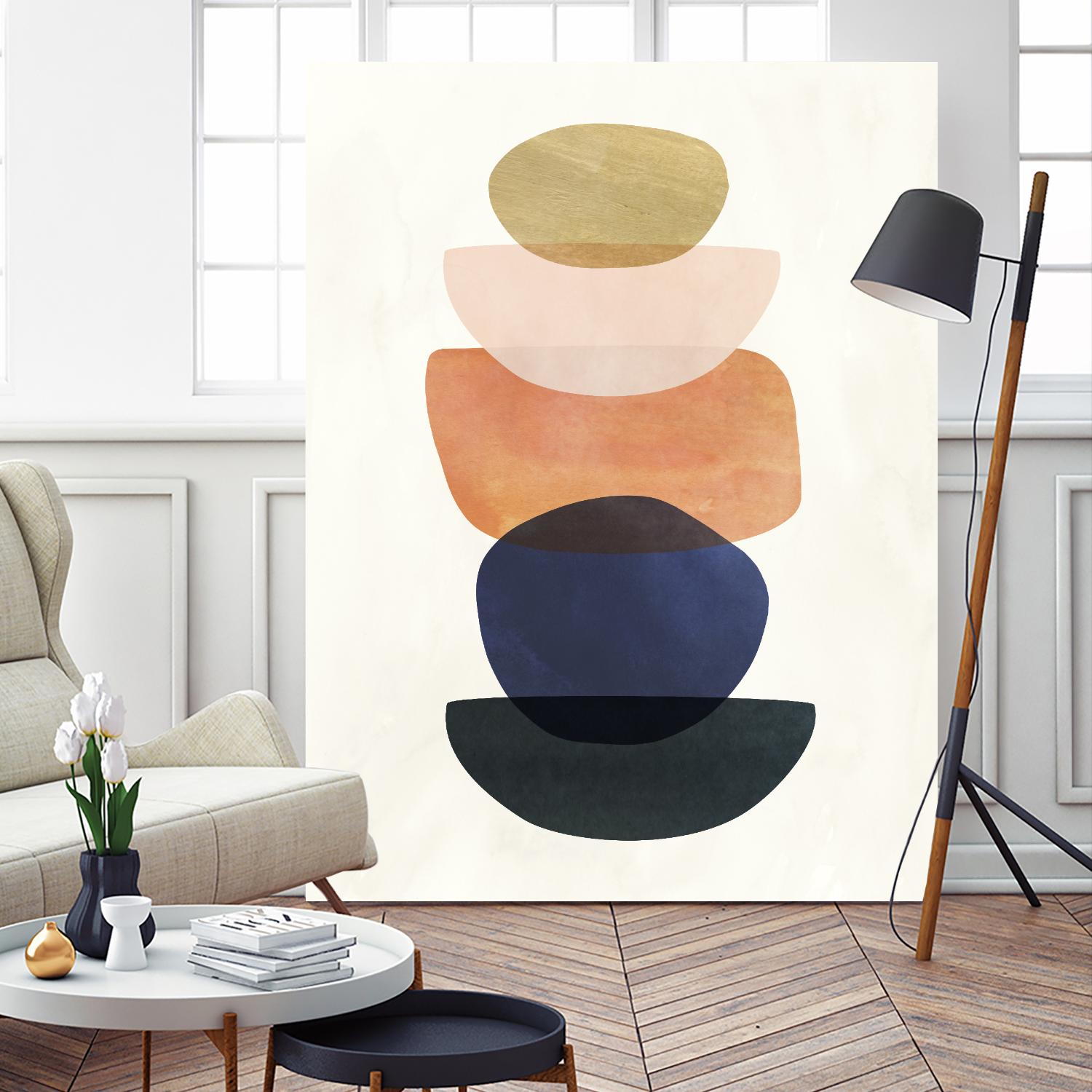 Mod Pods II by Victoria Borges on GIANT ART - blue abstract