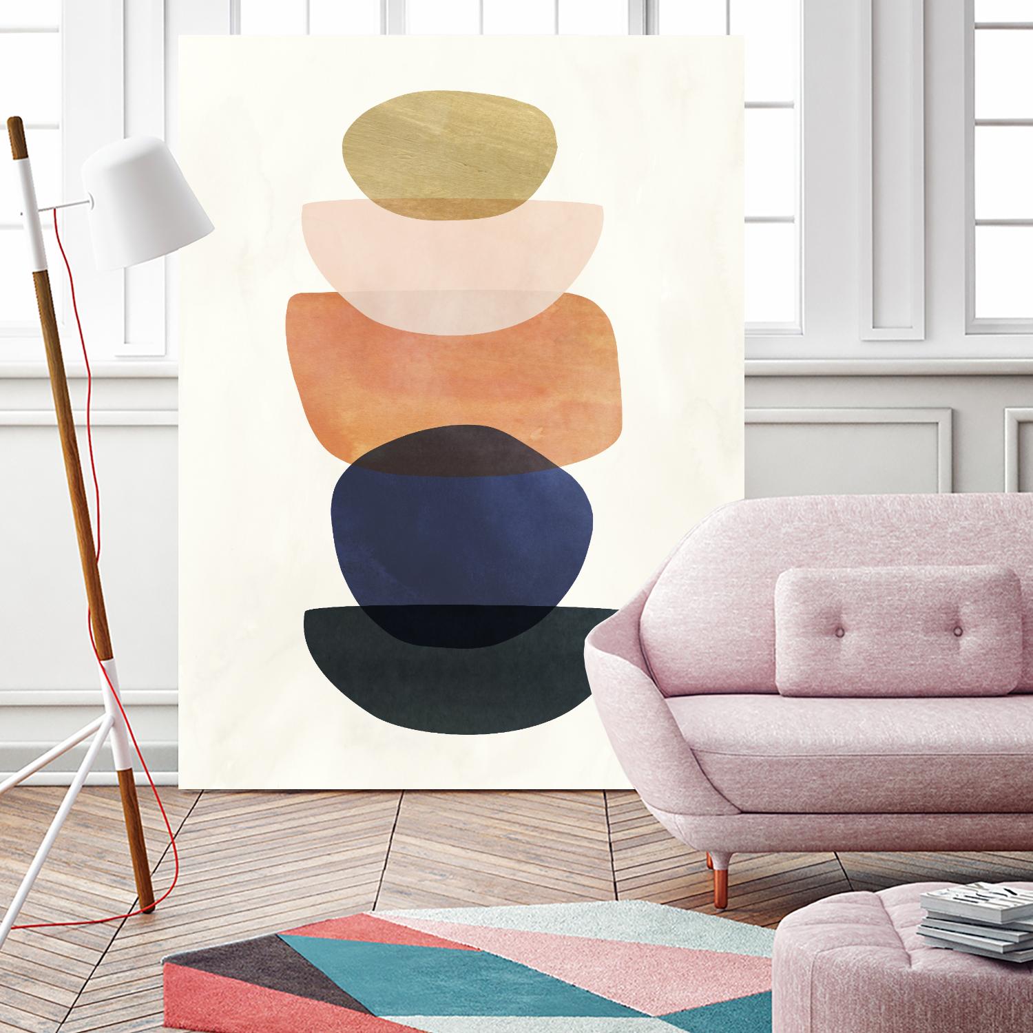 Mod Pods II by Victoria Borges on GIANT ART - blue abstract