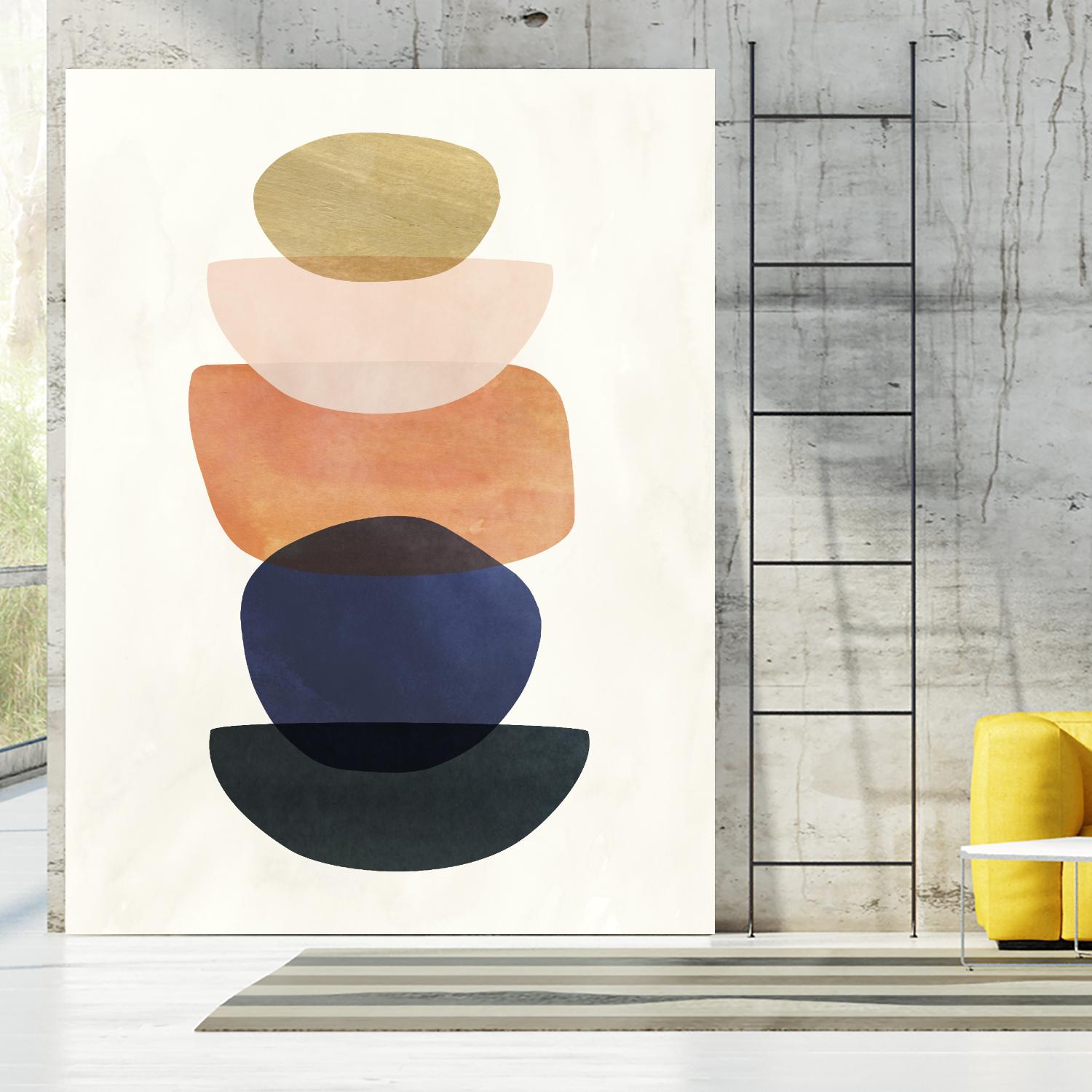 Mod Pods II by Victoria Borges on GIANT ART - blue abstract