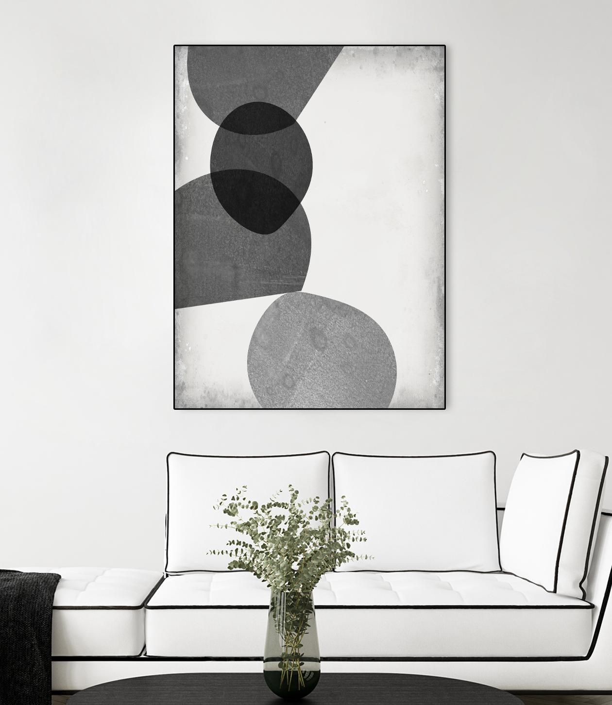 Grey Shapes II by Jennifer Goldberger on GIANT ART - neutral abstract