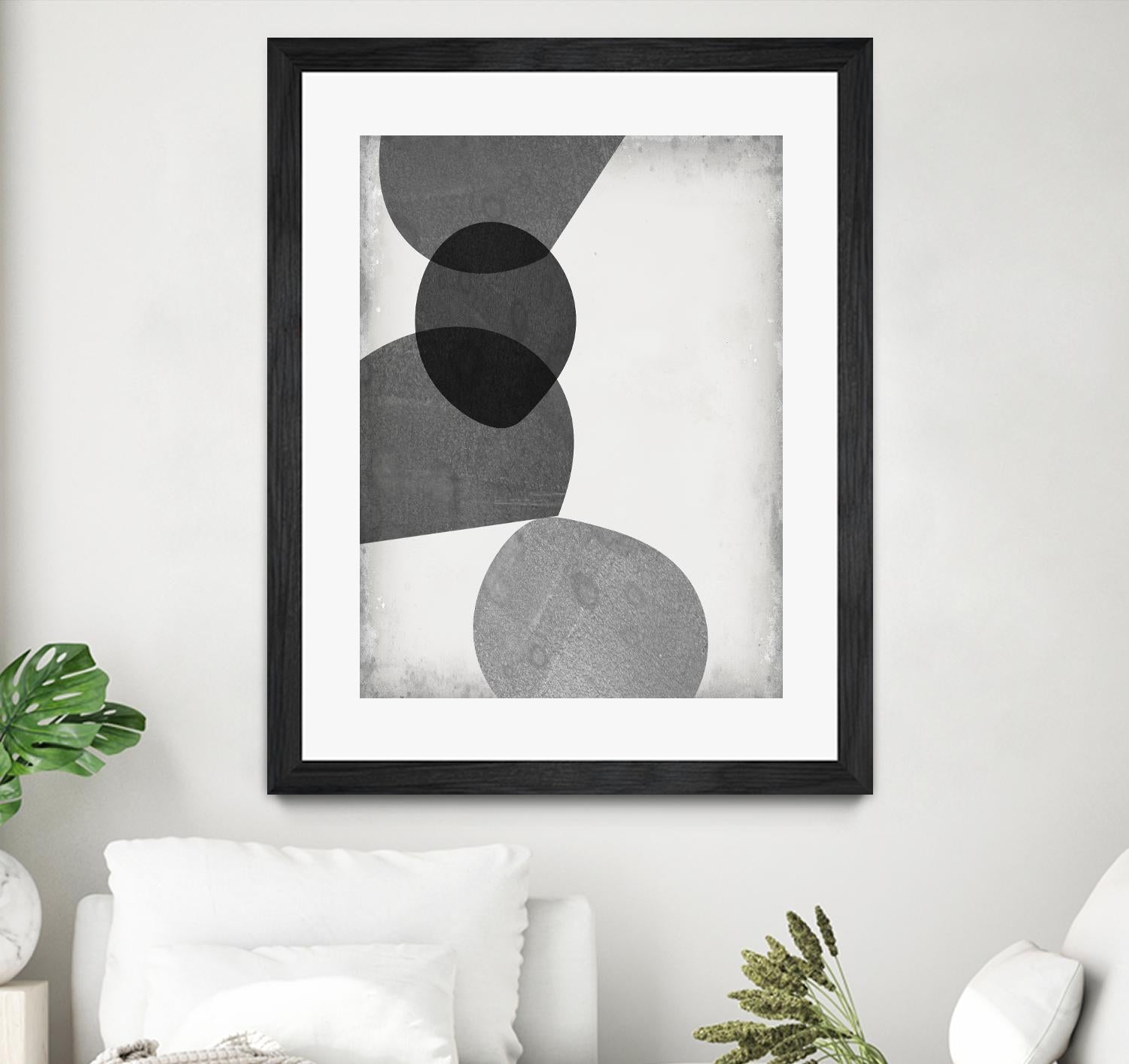 Grey Shapes II by Jennifer Goldberger on GIANT ART - neutral abstract