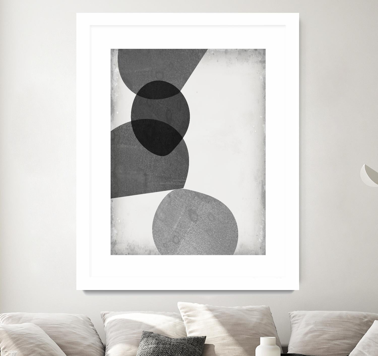 Grey Shapes II by Jennifer Goldberger on GIANT ART - neutral abstract