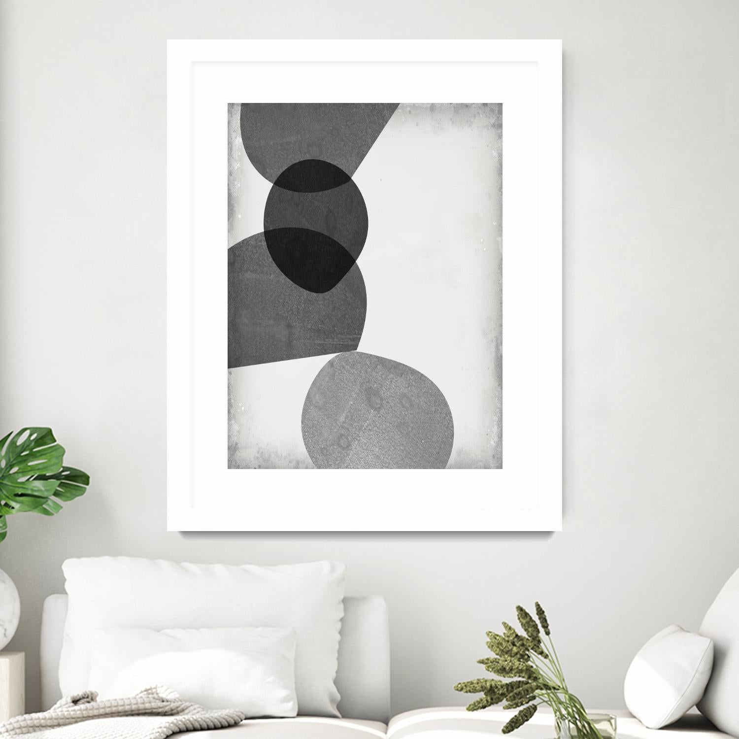 Grey Shapes II by Jennifer Goldberger on GIANT ART - neutral abstract