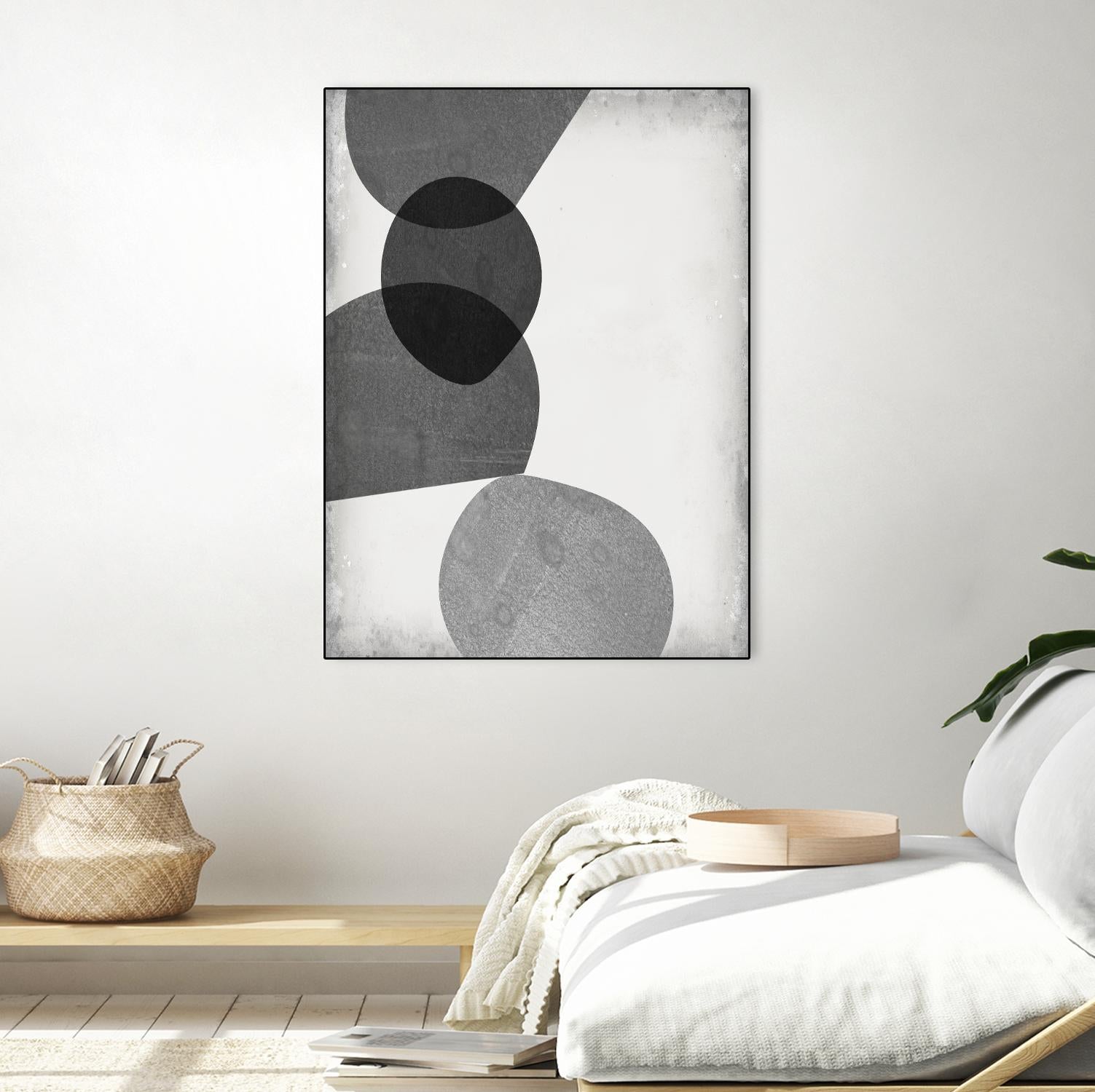 Grey Shapes II by Jennifer Goldberger on GIANT ART - neutral abstract