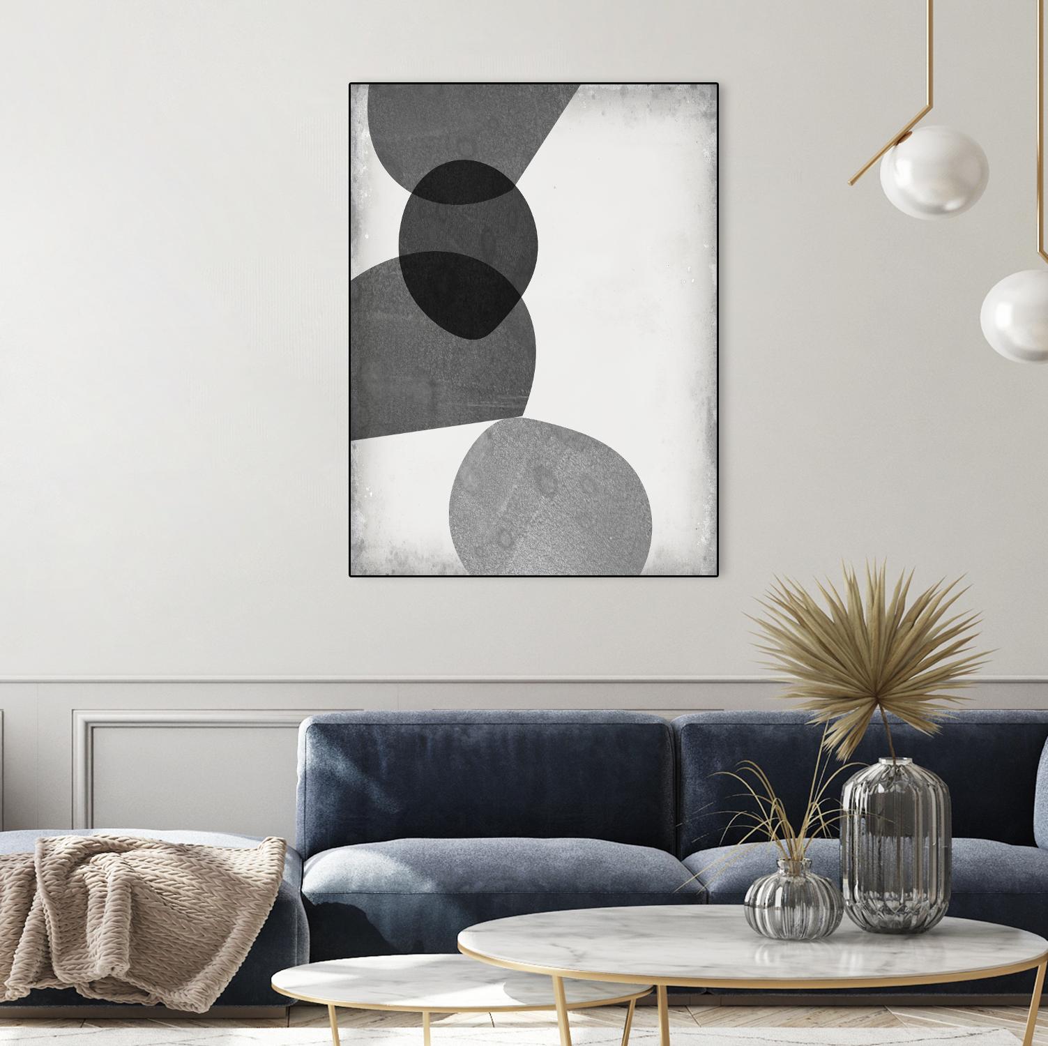 Grey Shapes II by Jennifer Goldberger on GIANT ART - neutral abstract