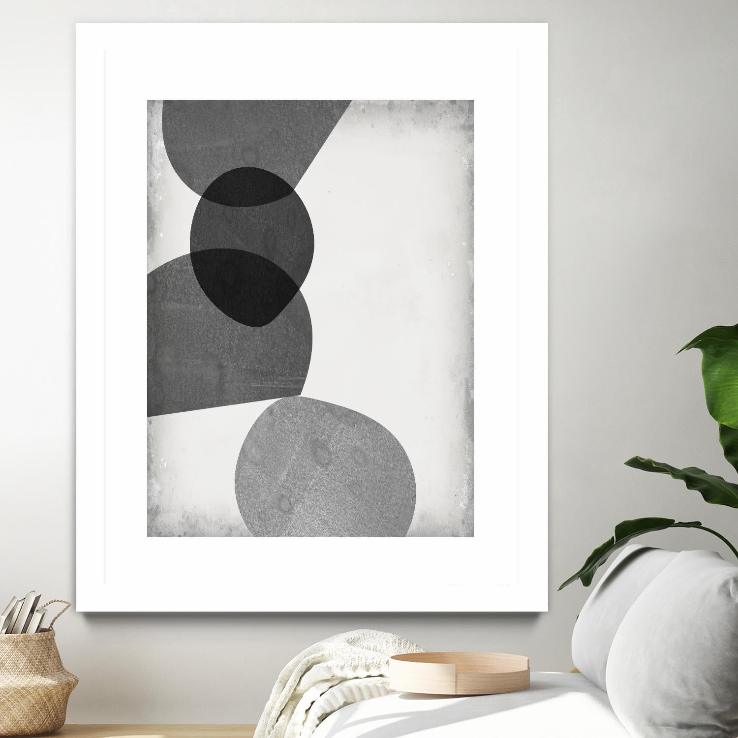Grey Shapes II by Jennifer Goldberger on GIANT ART - neutral abstract