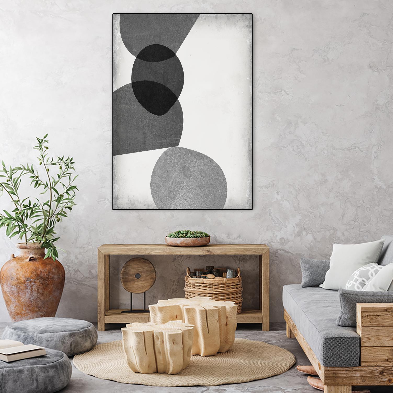 Grey Shapes II by Jennifer Goldberger on GIANT ART - neutral abstract