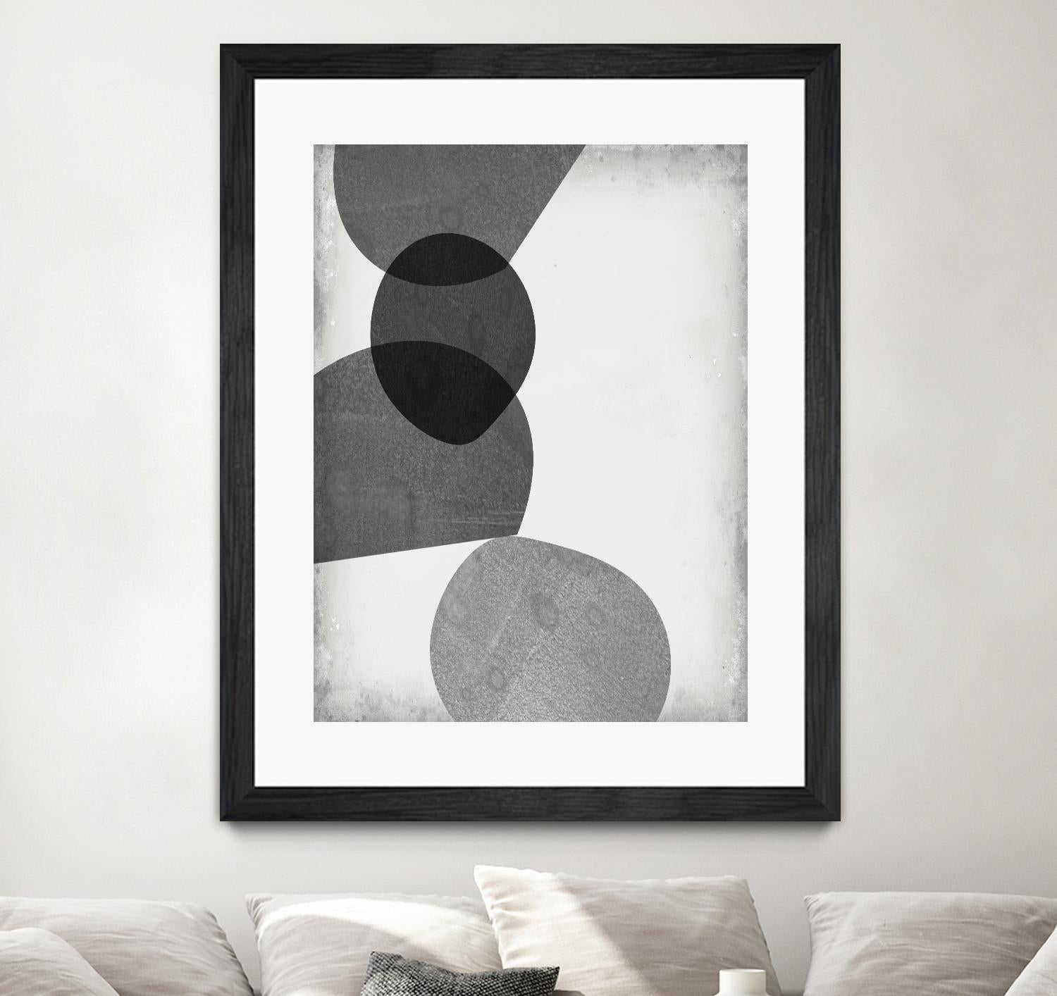Grey Shapes II by Jennifer Goldberger on GIANT ART - neutral abstract
