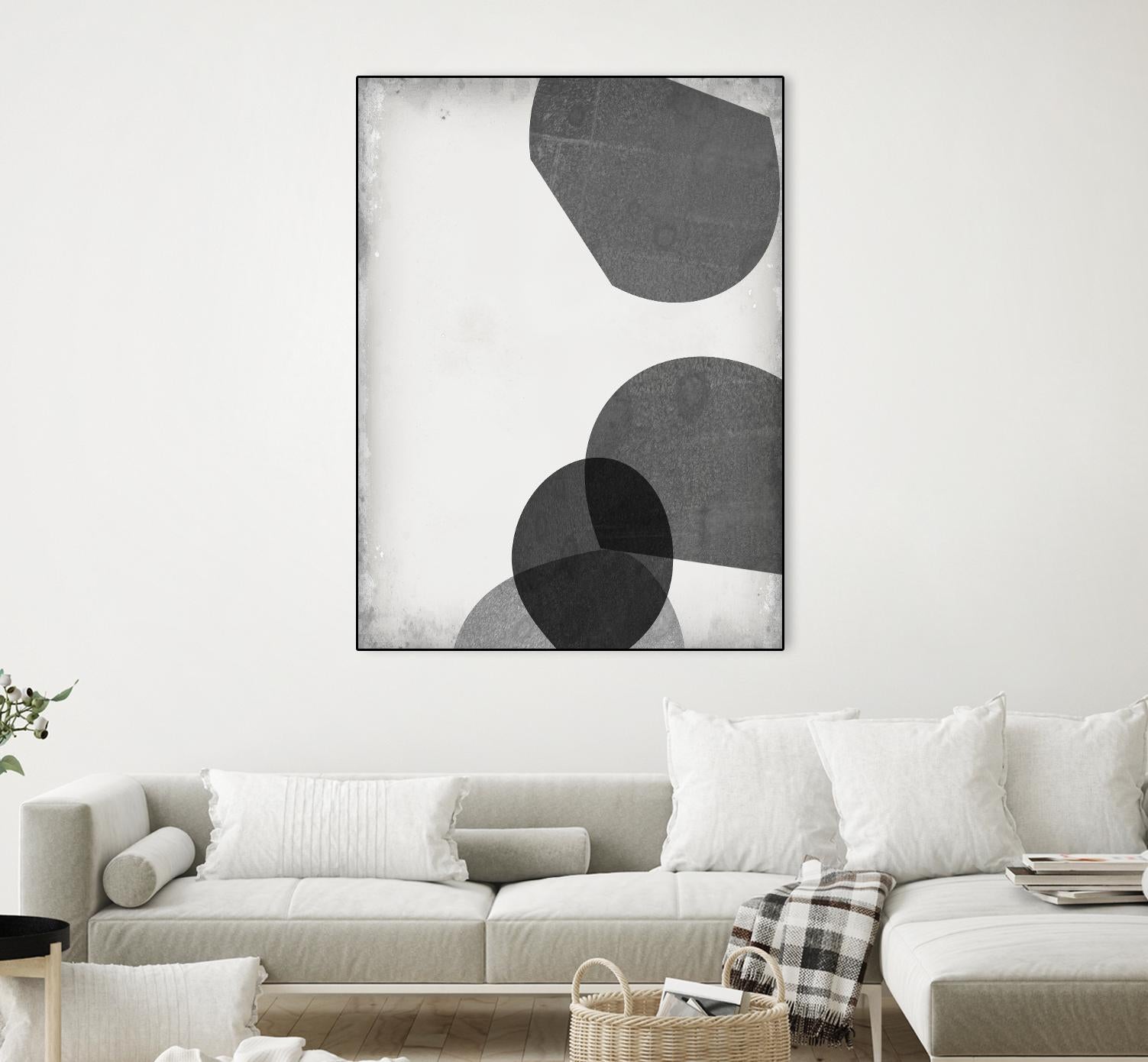 Grey Shapes III by Jennifer Goldberger on GIANT ART - neutral abstract
