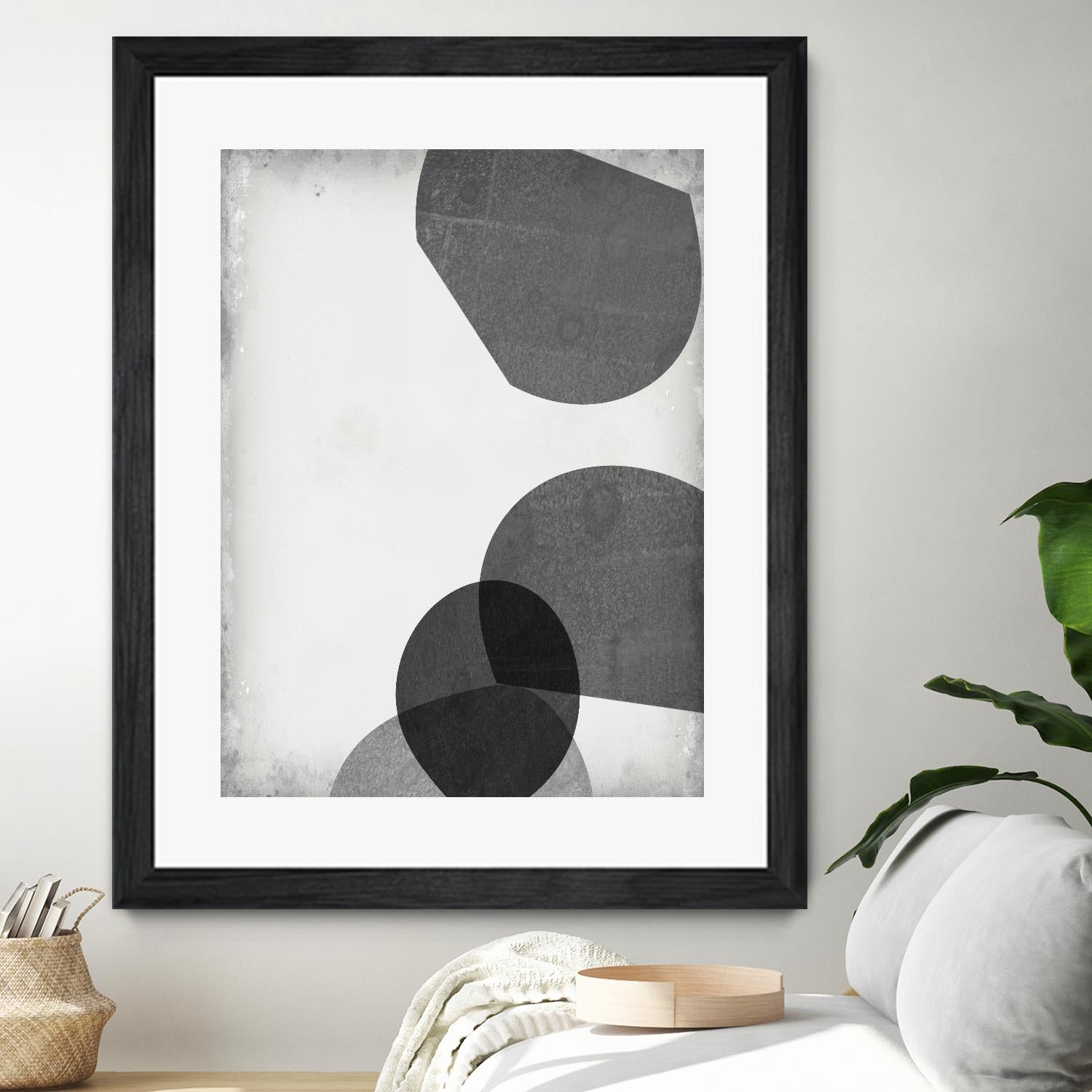 Grey Shapes III by Jennifer Goldberger on GIANT ART - neutral abstract